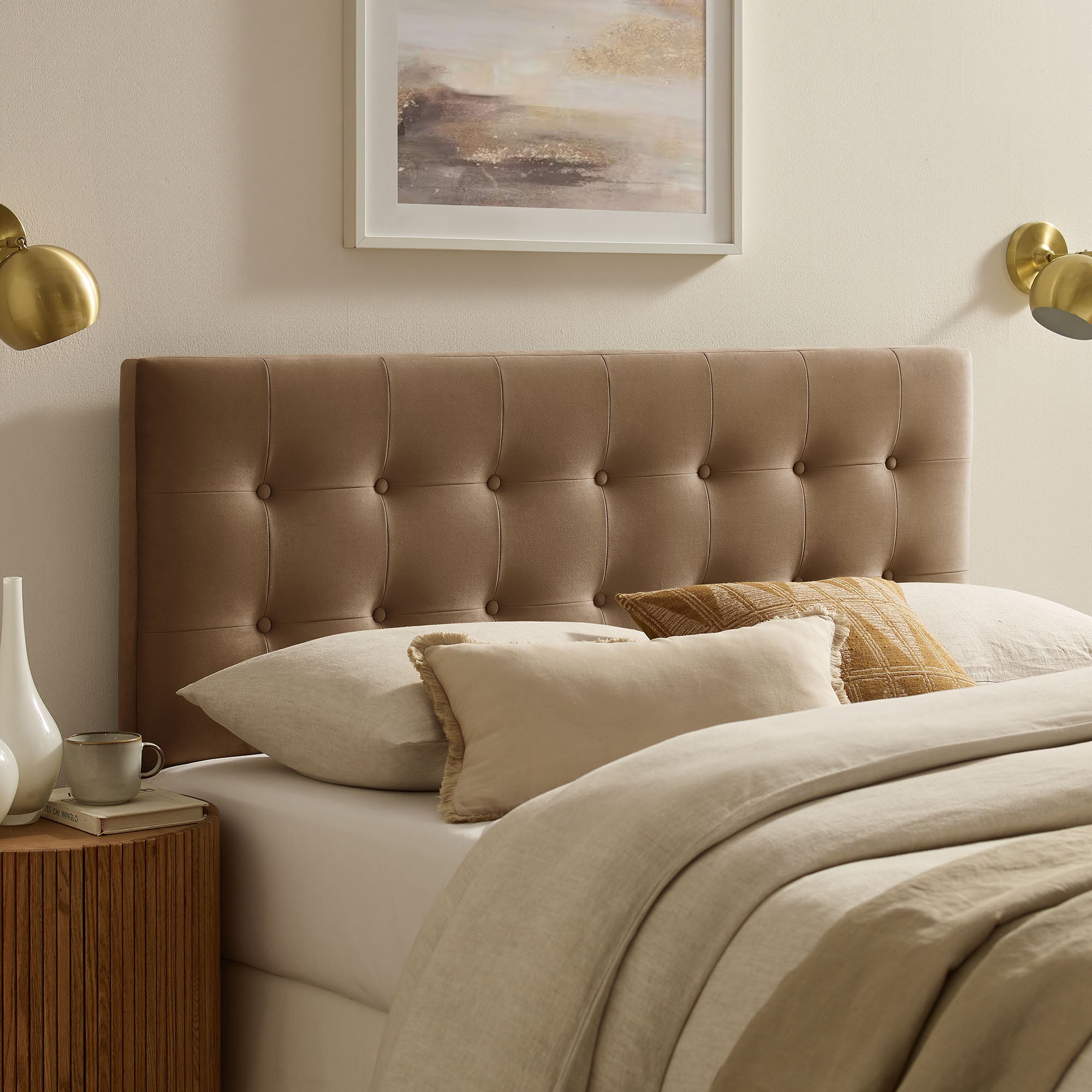 Emily Stain-Resistant Performance Velvet Queen Size Headboard