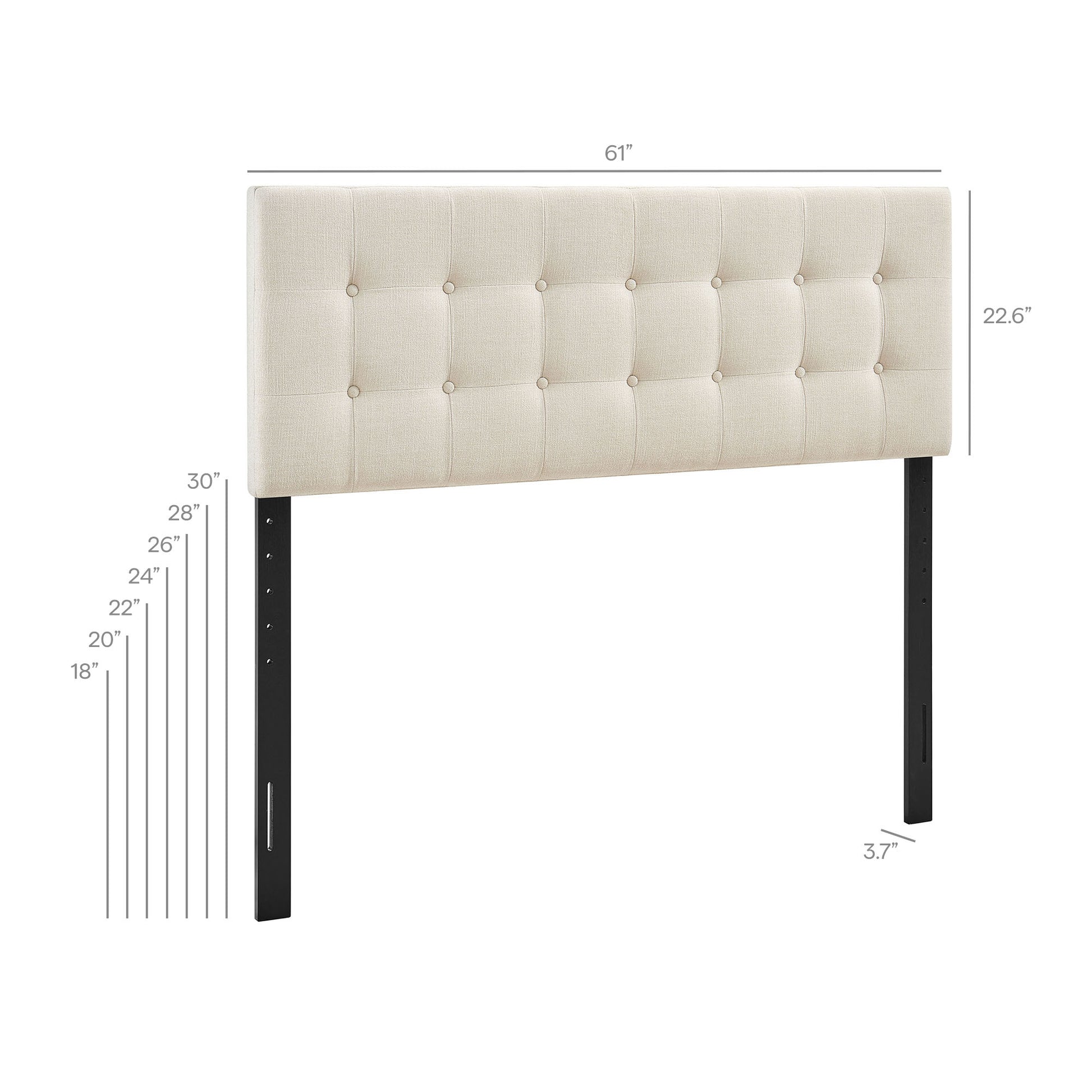 Emily Fabric Upholstered Queen Size Headboard