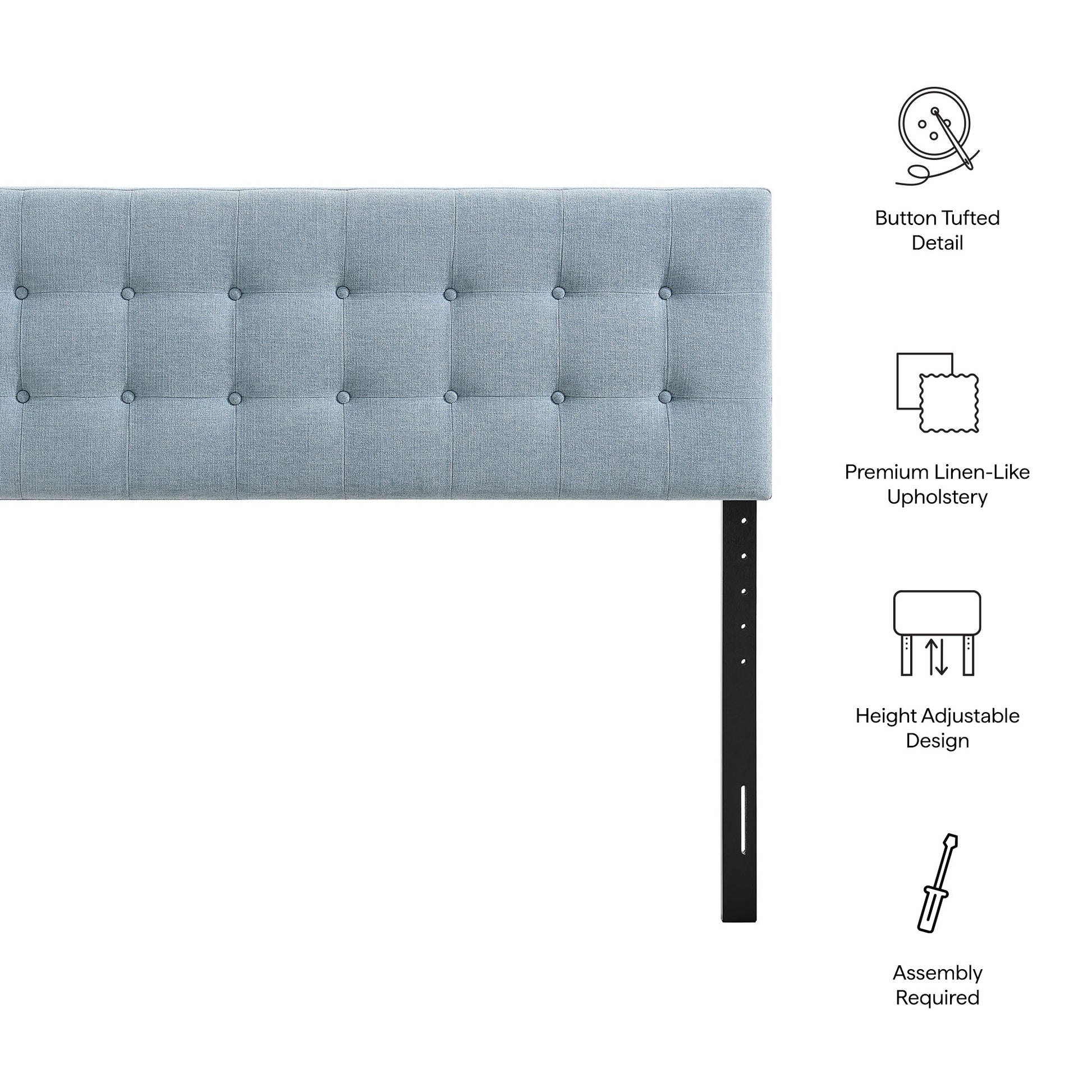 Emily Fabric Upholstered Queen Size Headboard