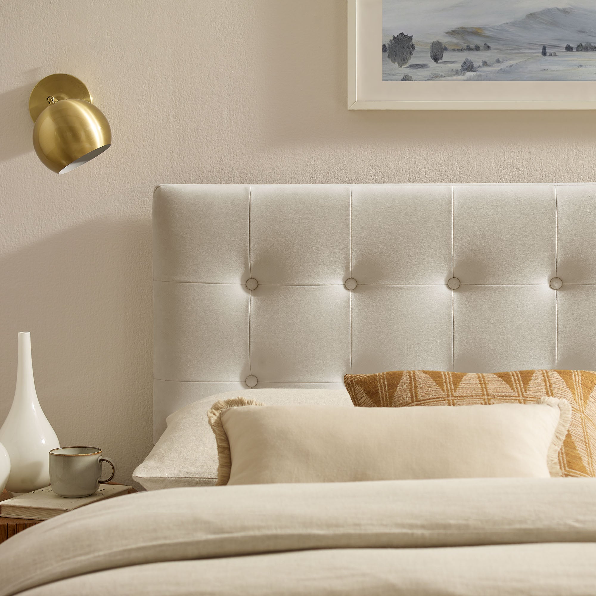 Emily Stain-Resistant Performance Velvet King Size Headboard