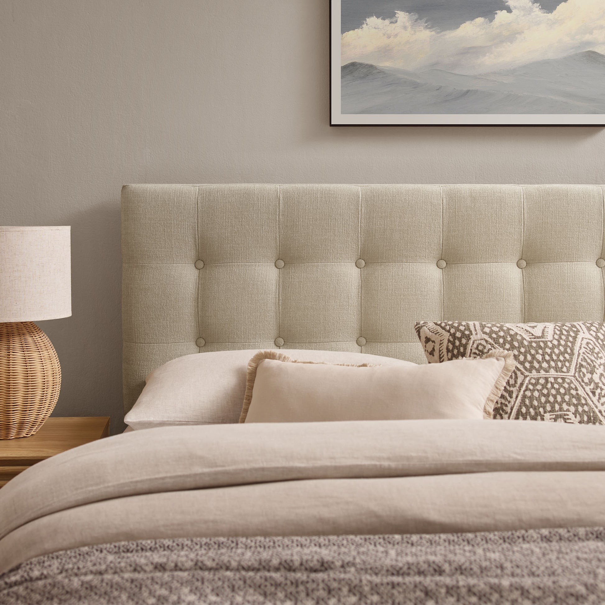 Emily Fabric Upholstered King Size Headboard