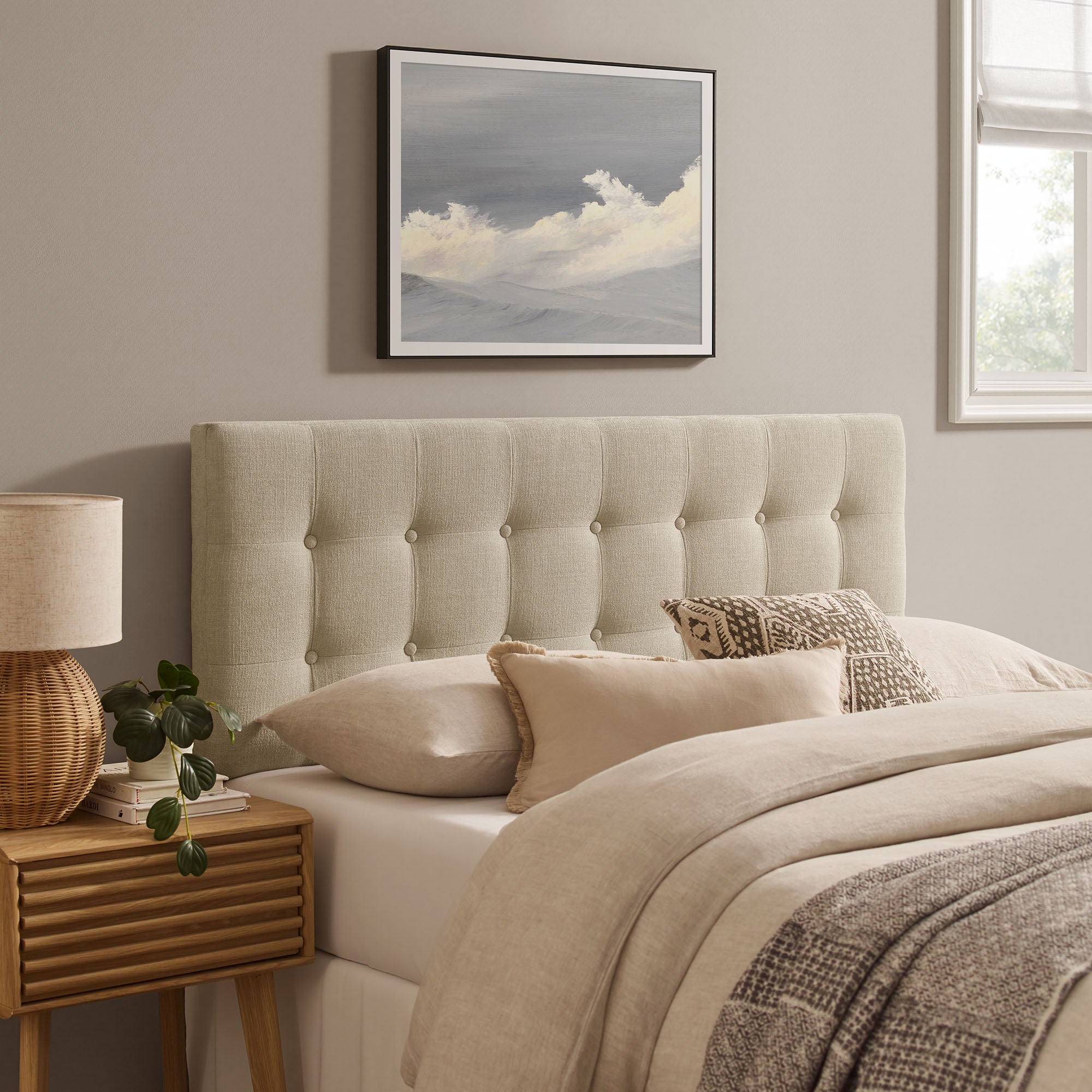 Emily Fabric Upholstered King Size Headboard