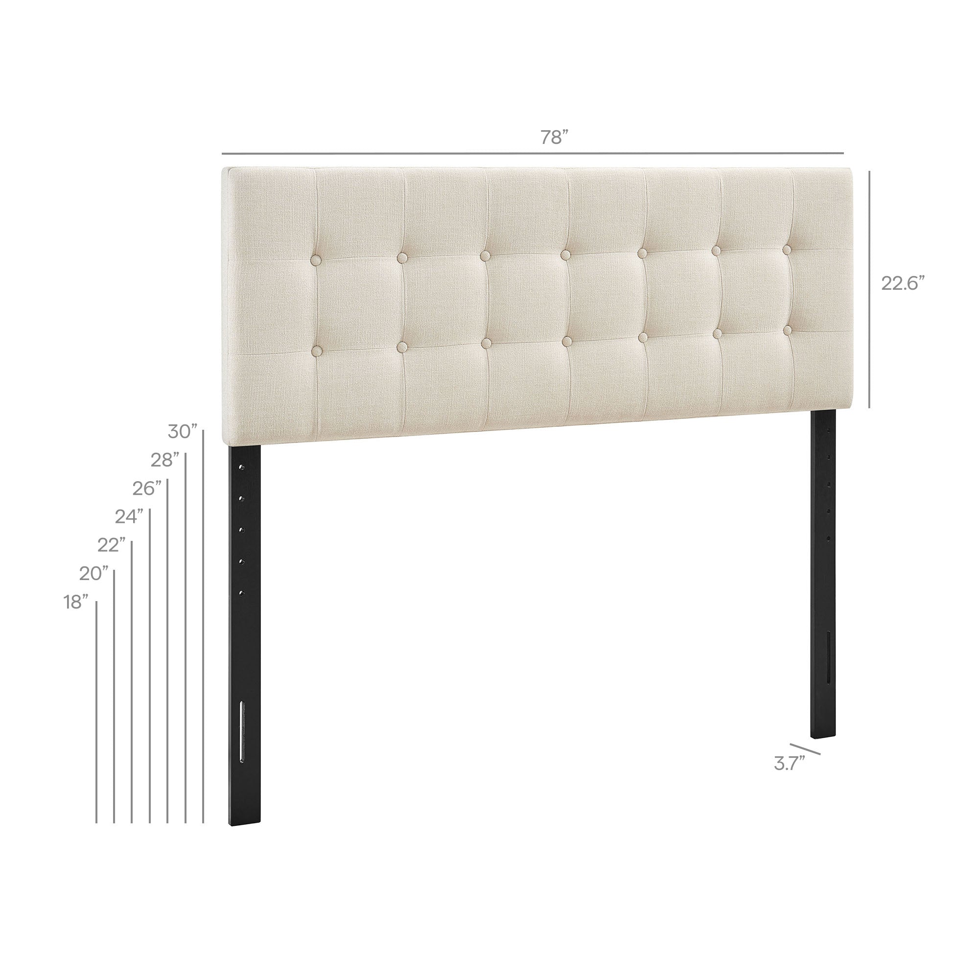 Emily Fabric Upholstered King Size Headboard