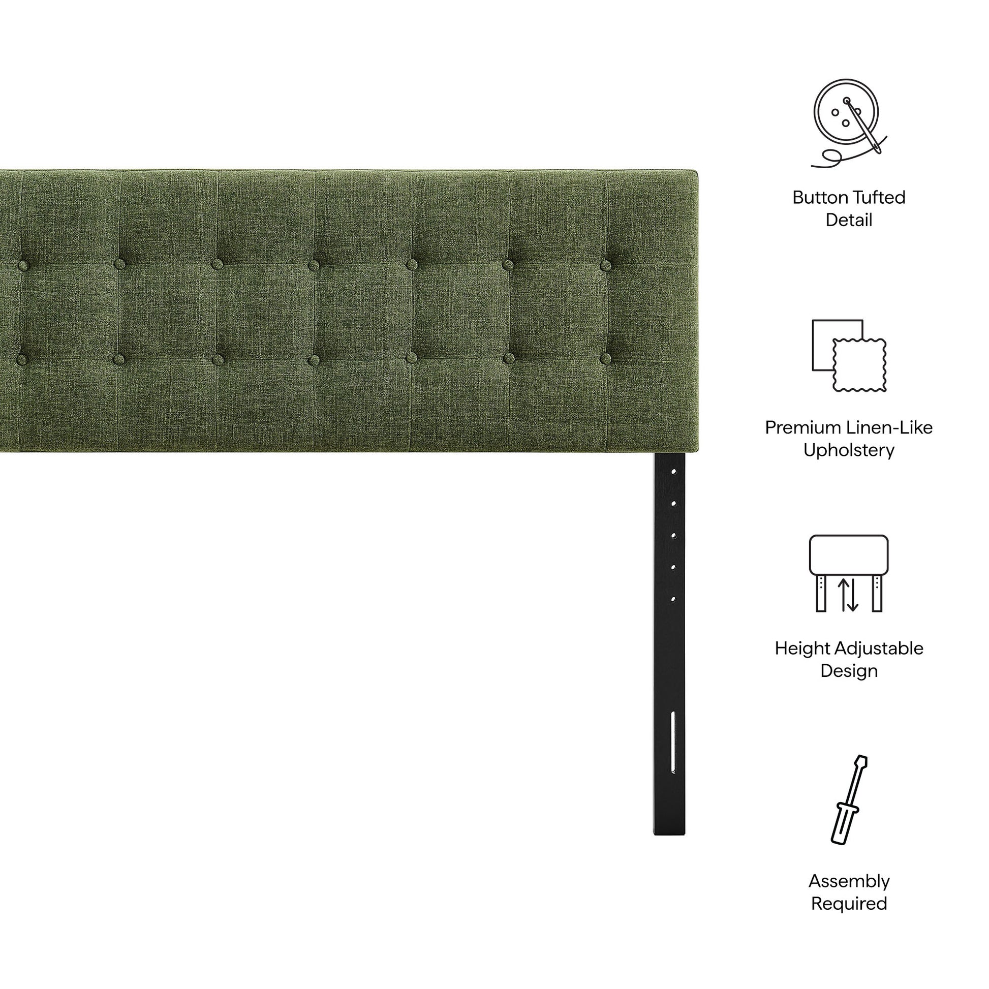 Emily Fabric Upholstered King Size Headboard