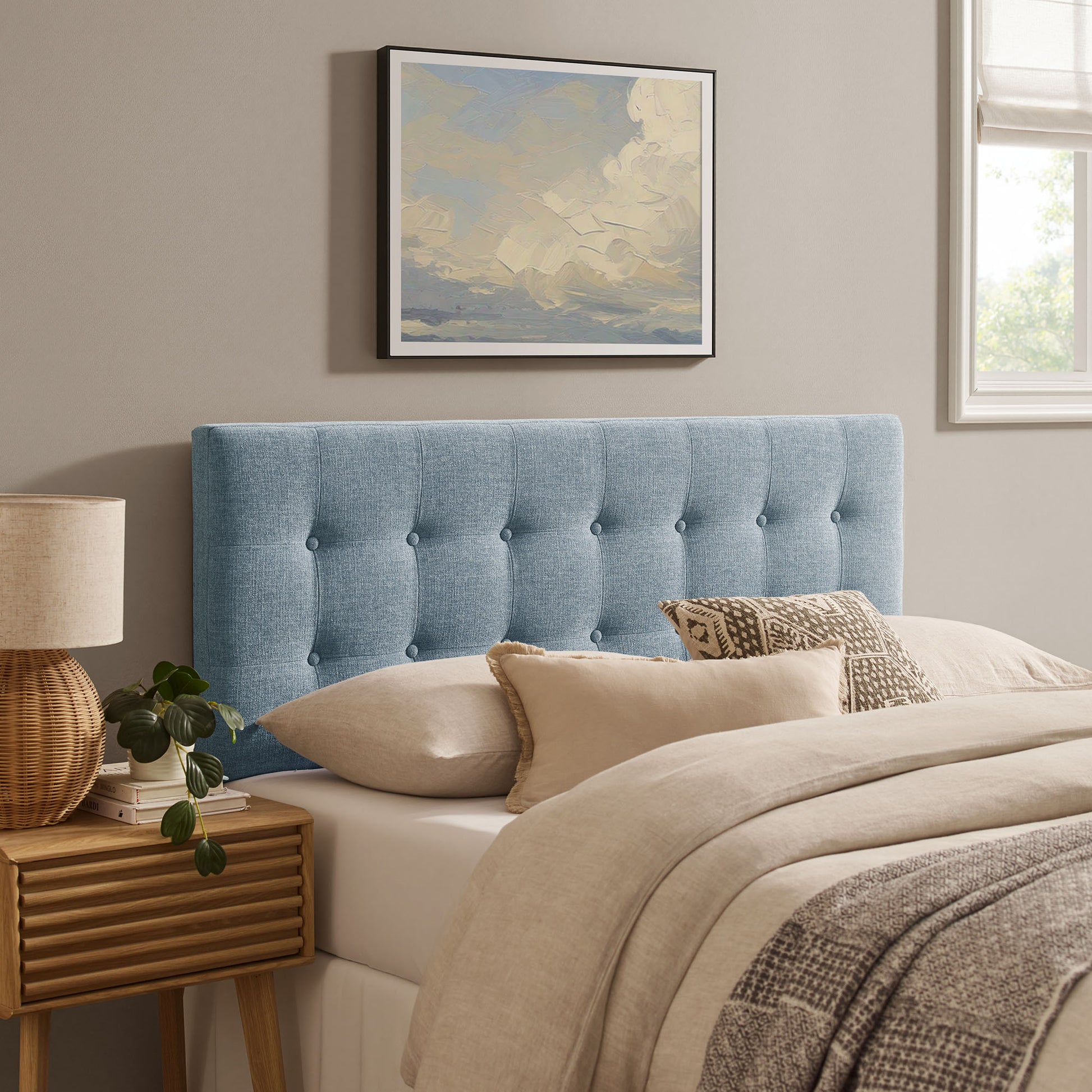 Emily Fabric Upholstered King Size Headboard