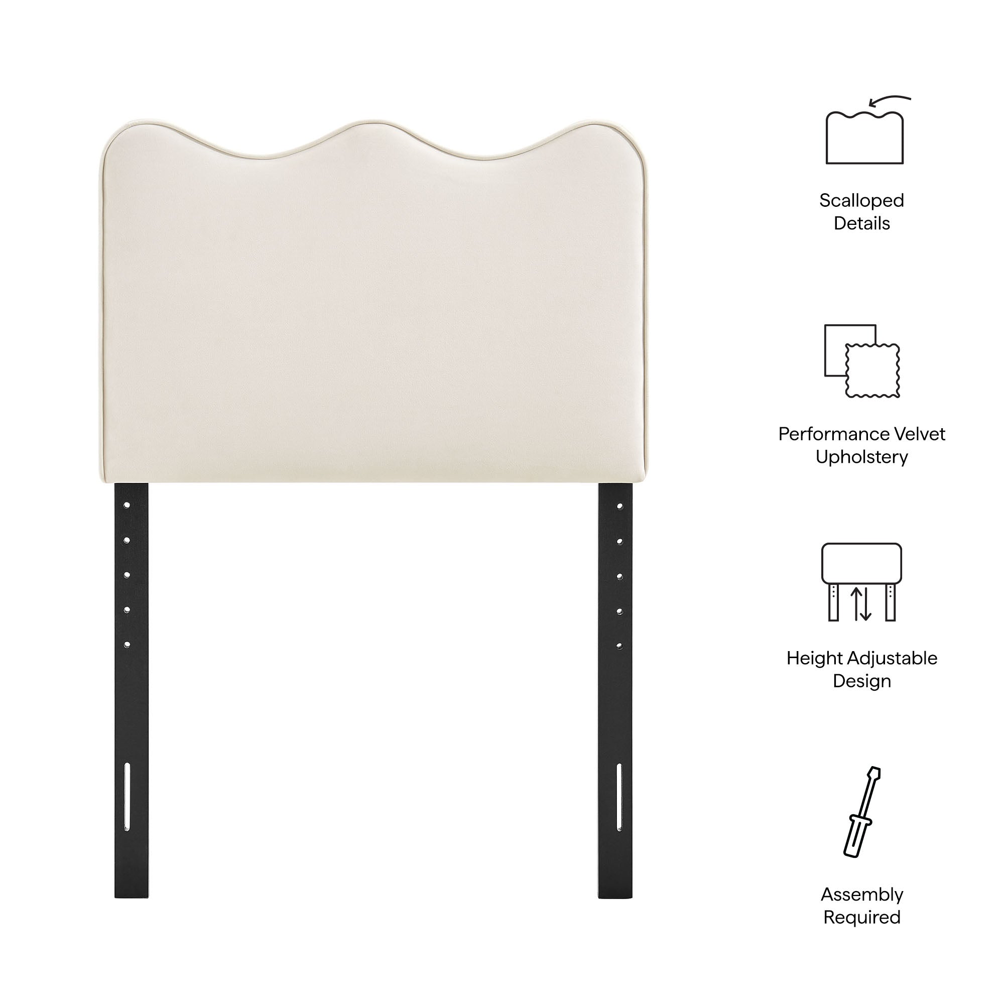 Athena Upholstered Headboard - Almond