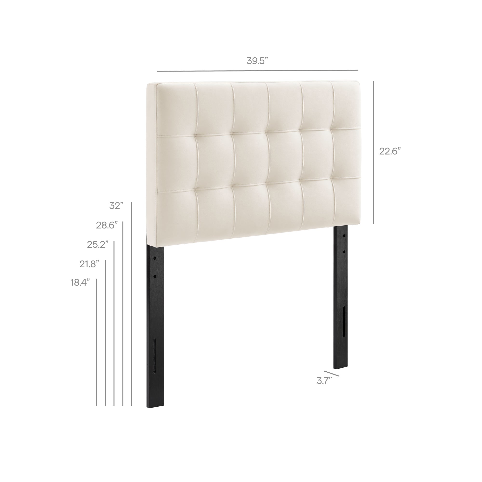 Lily Stain-Resistant Performance Velvet Twin Size Headboard - Cadet Blue