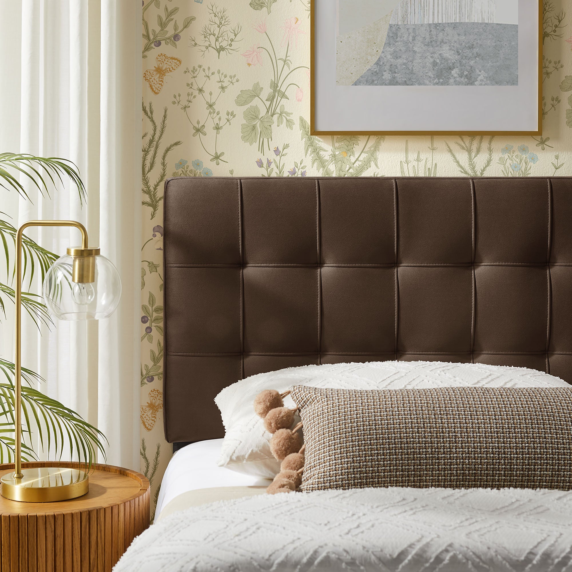 Lily Stain-Resistant Performance Velvet Twin Size Headboard