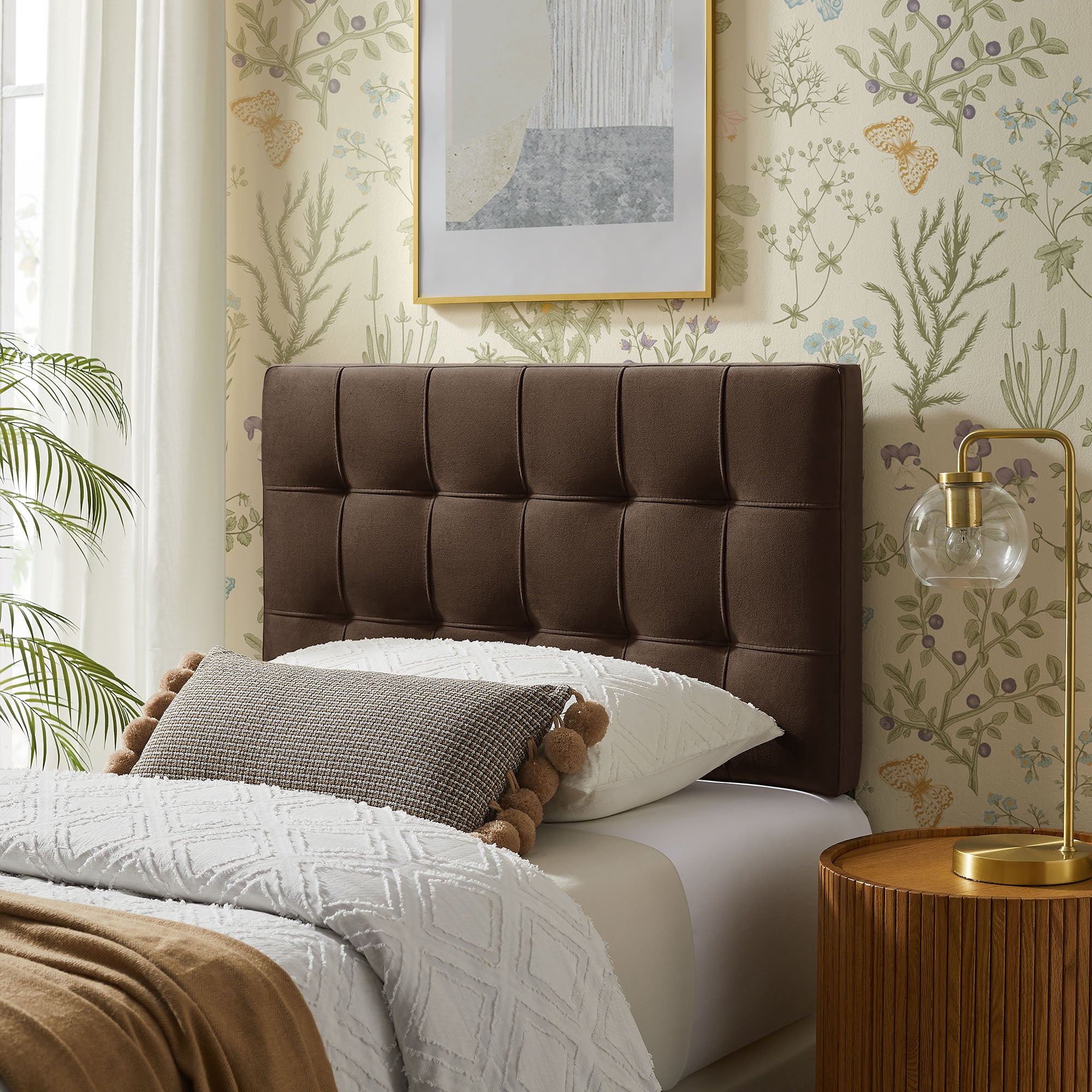 Lily Stain-Resistant Performance Velvet Twin Size Headboard