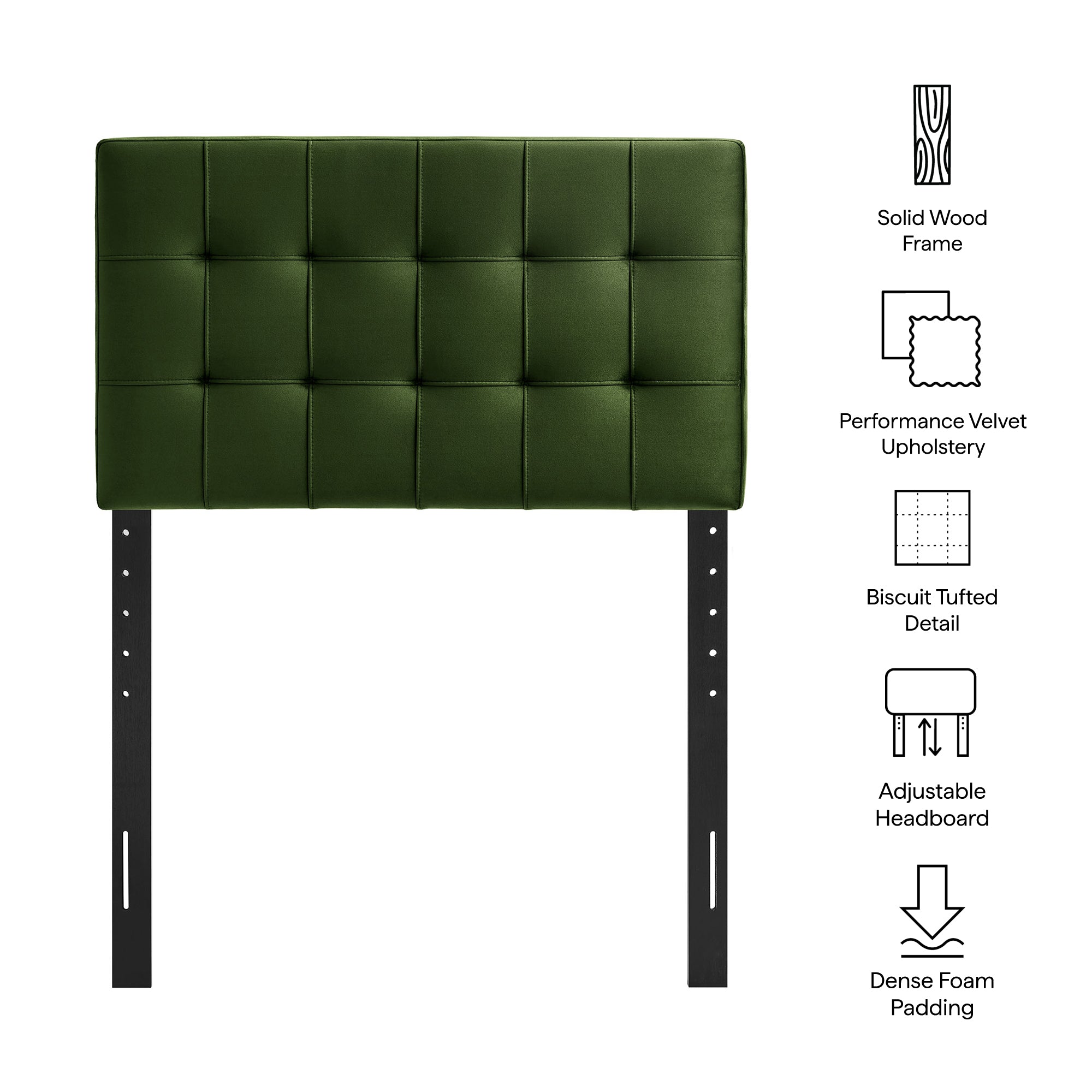 Lily Stain-Resistant Performance Velvet Twin Size Headboard