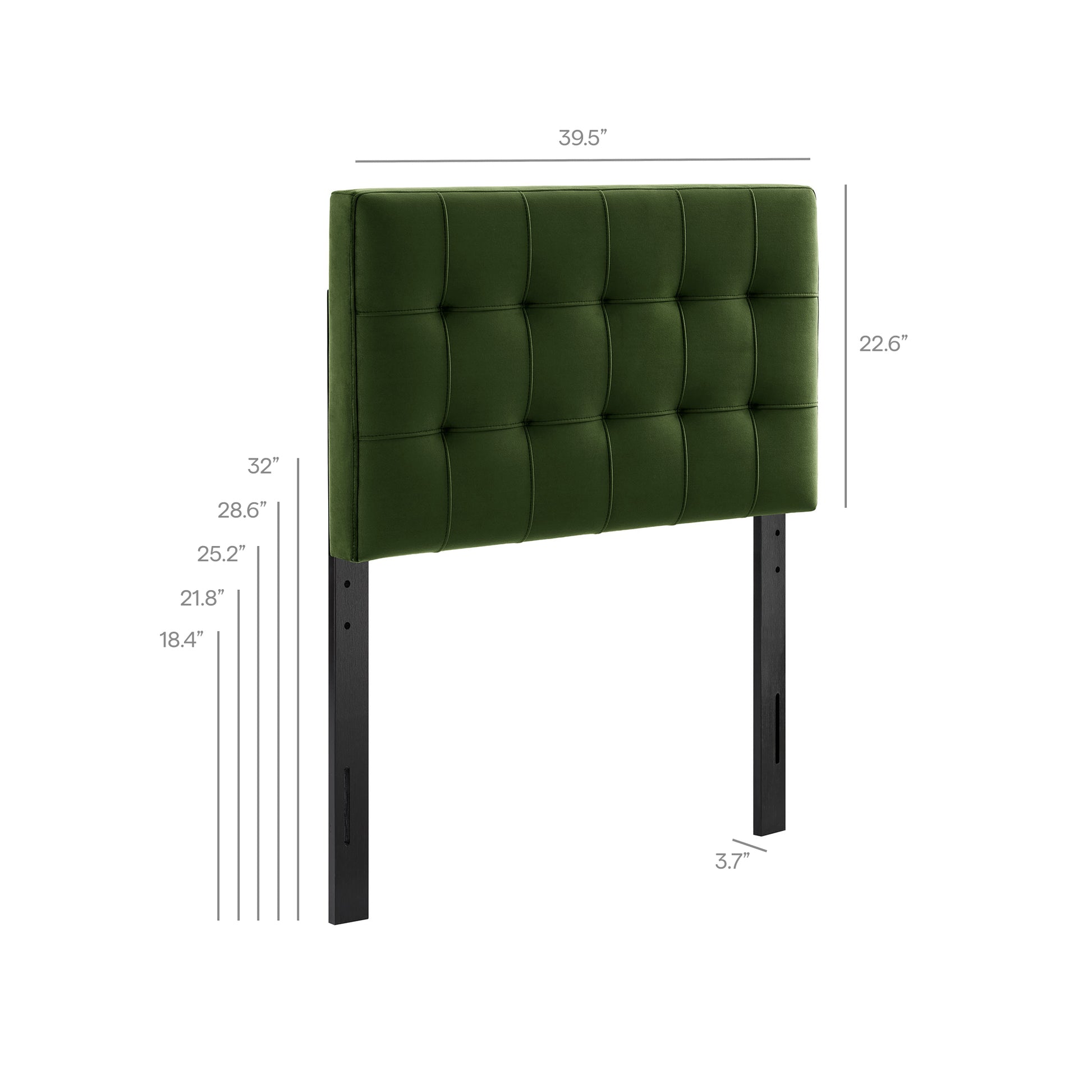 Lily Stain-Resistant Performance Velvet Twin Size Headboard
