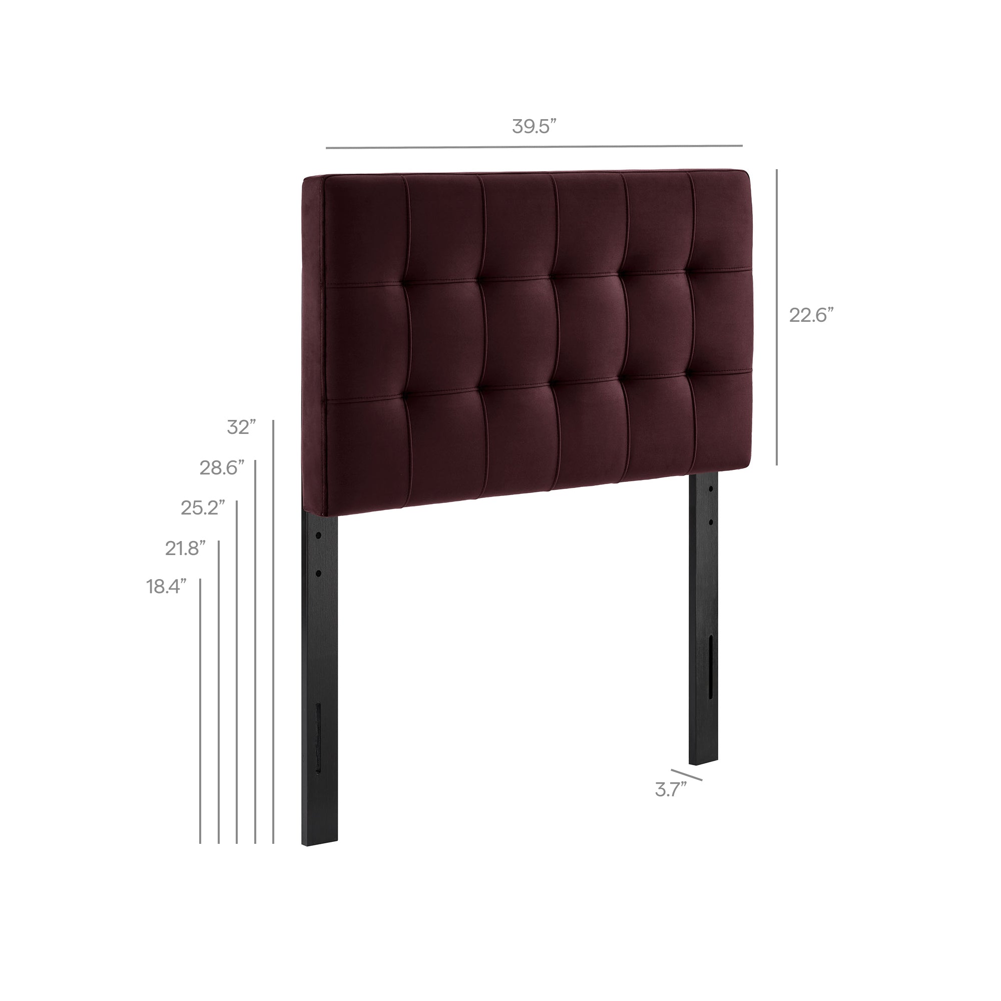 Lily Stain-Resistant Performance Velvet Twin Size Headboard