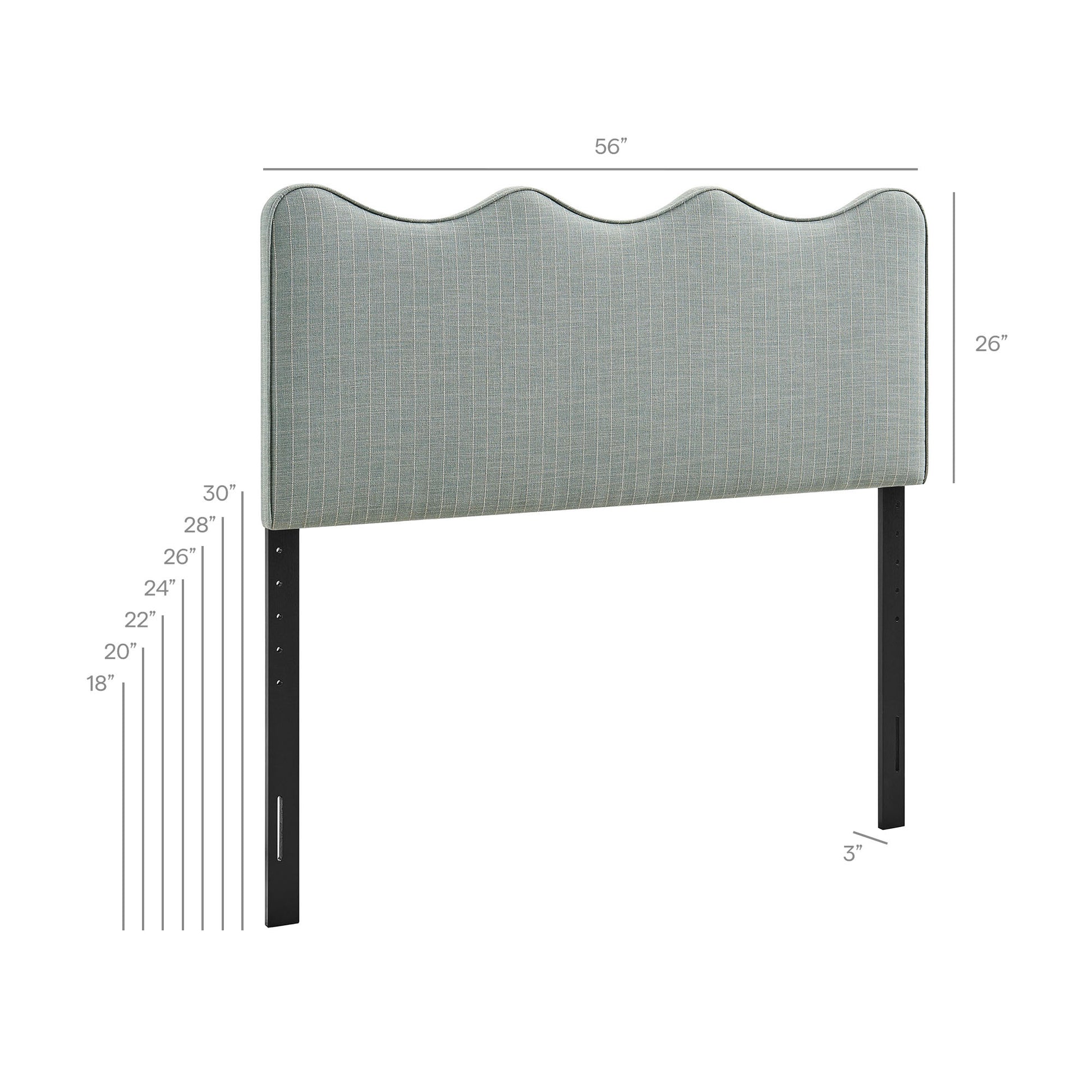 Athena Striped Fabric Upholstered Full Size Headboard