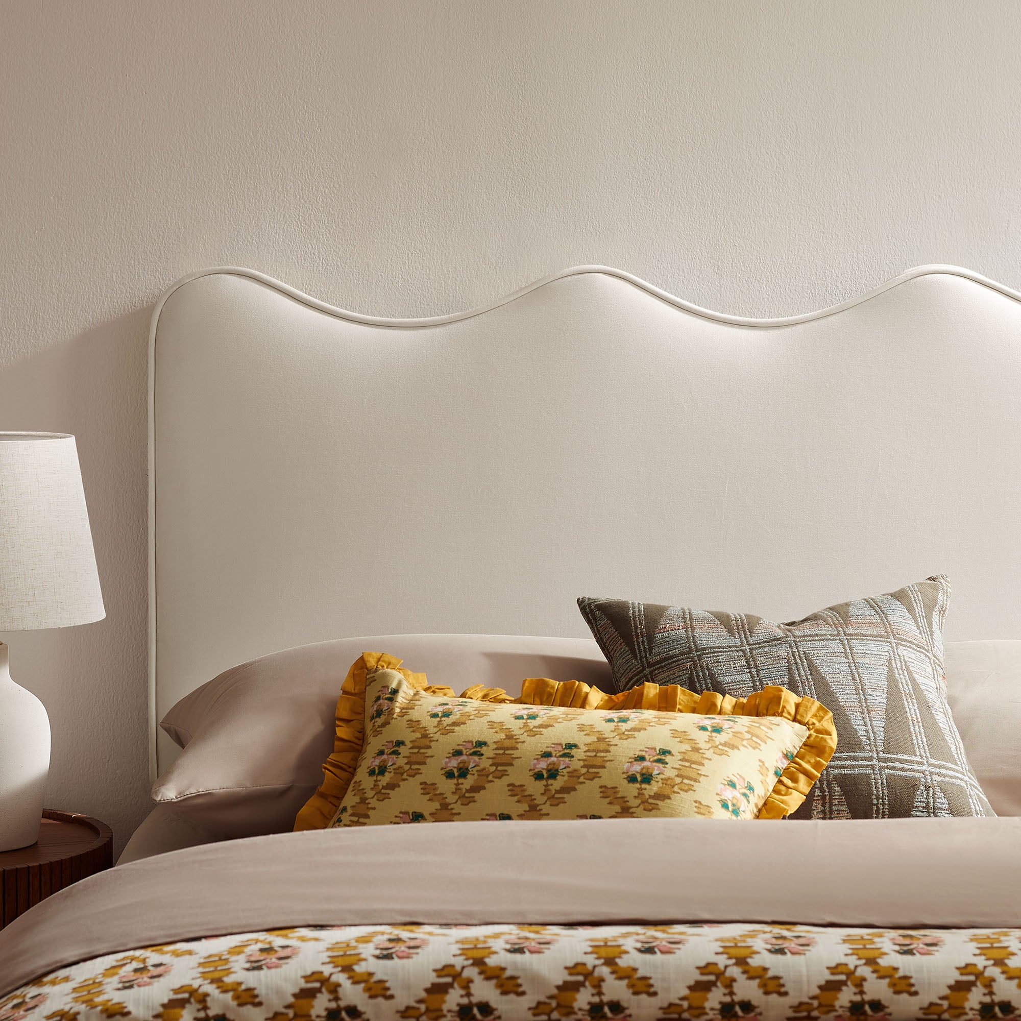 Athena Stain-Resistant Performance Velvet Queen Size Headboard - Taupe