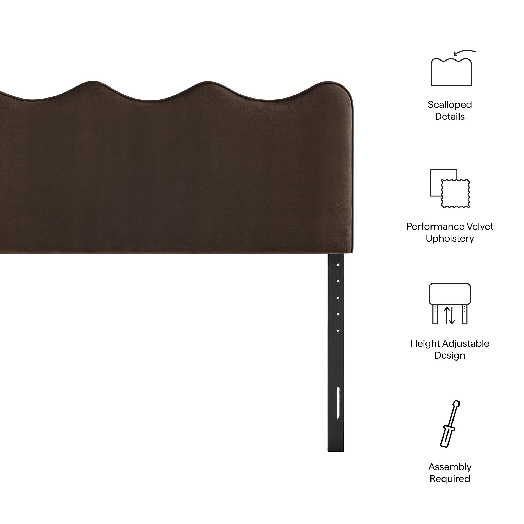 Athena Stain-Resistant Performance Velvet Queen Size Headboard