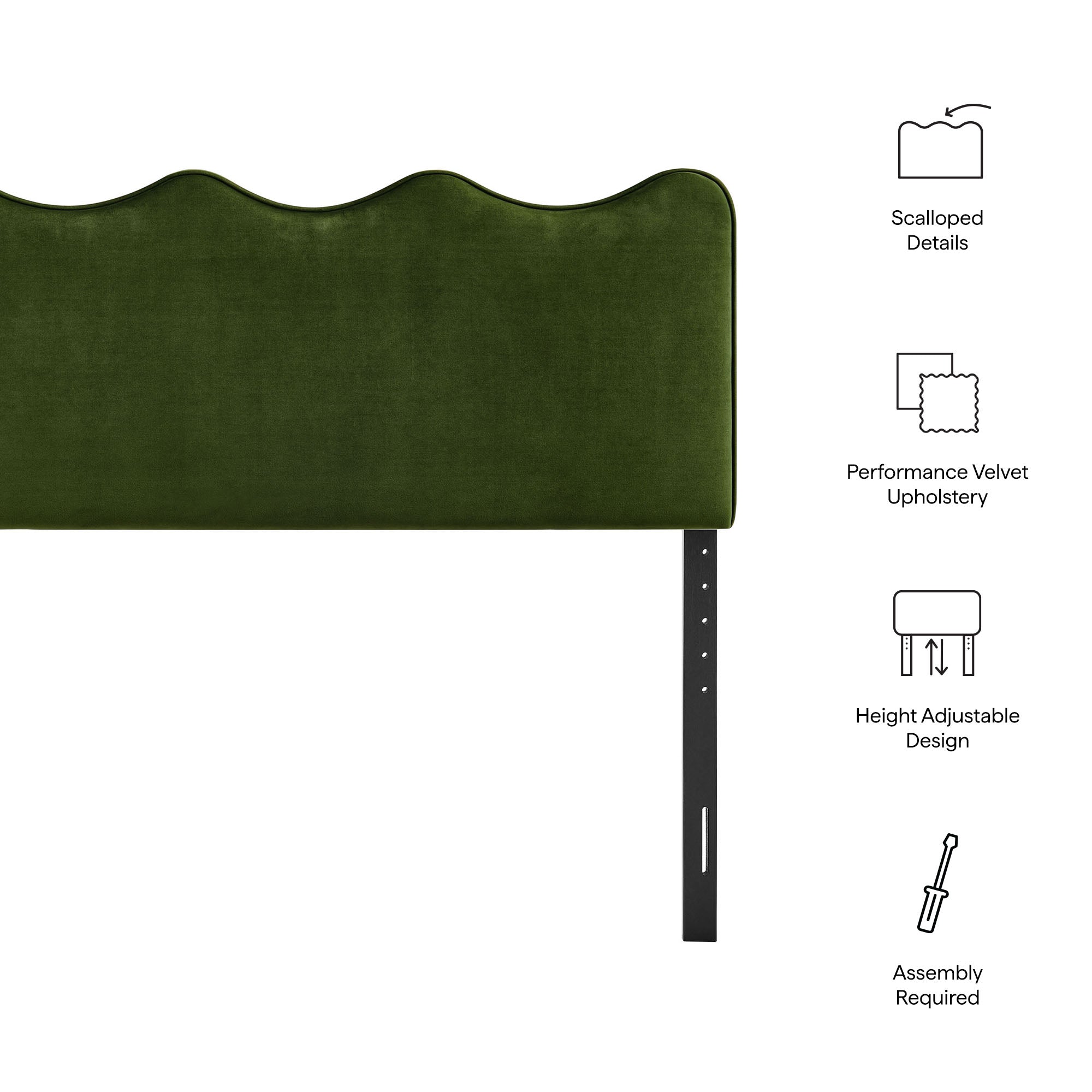 Athena Stain-Resistant Performance Velvet Queen Size Headboard