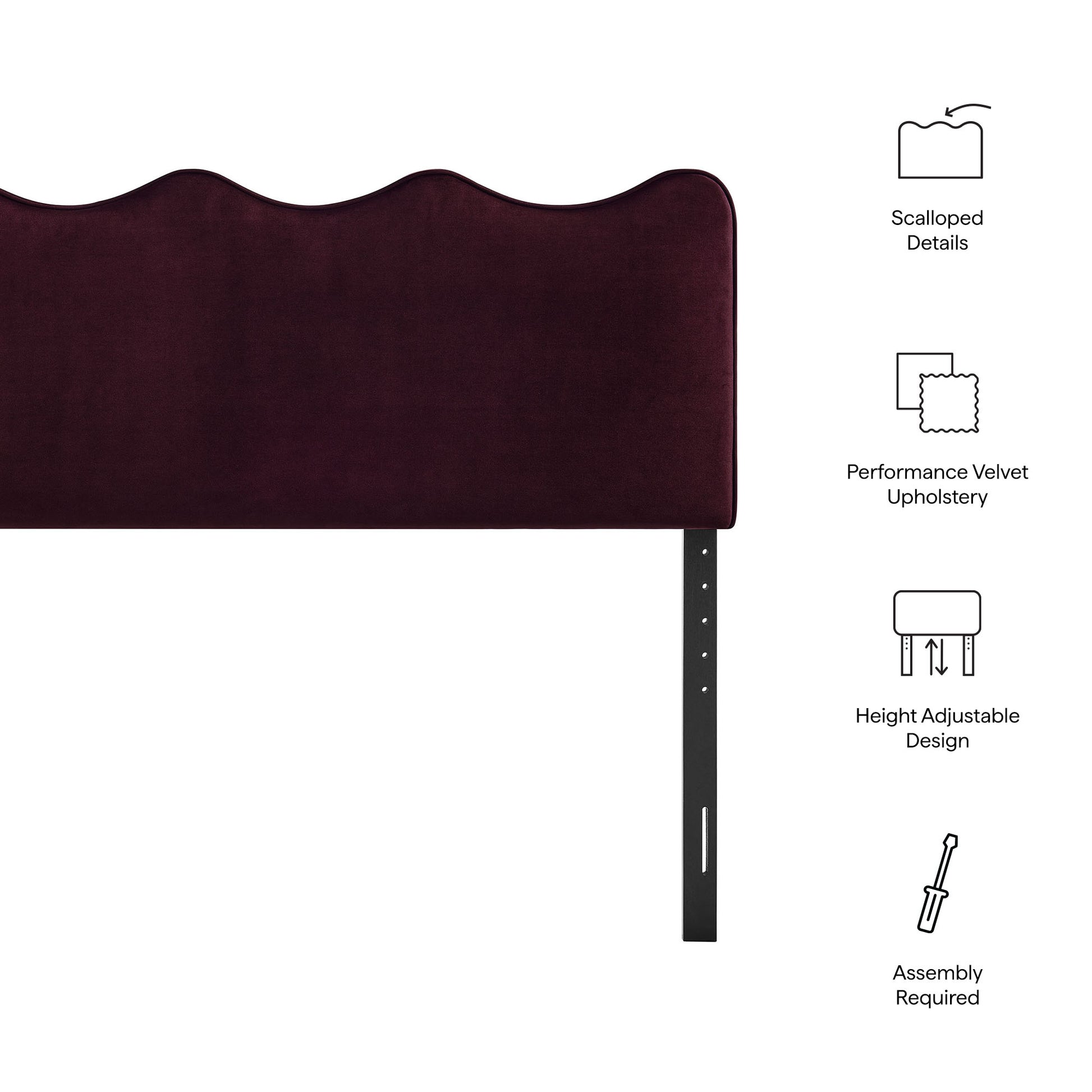 Athena Stain-Resistant Performance Velvet Queen Size Headboard