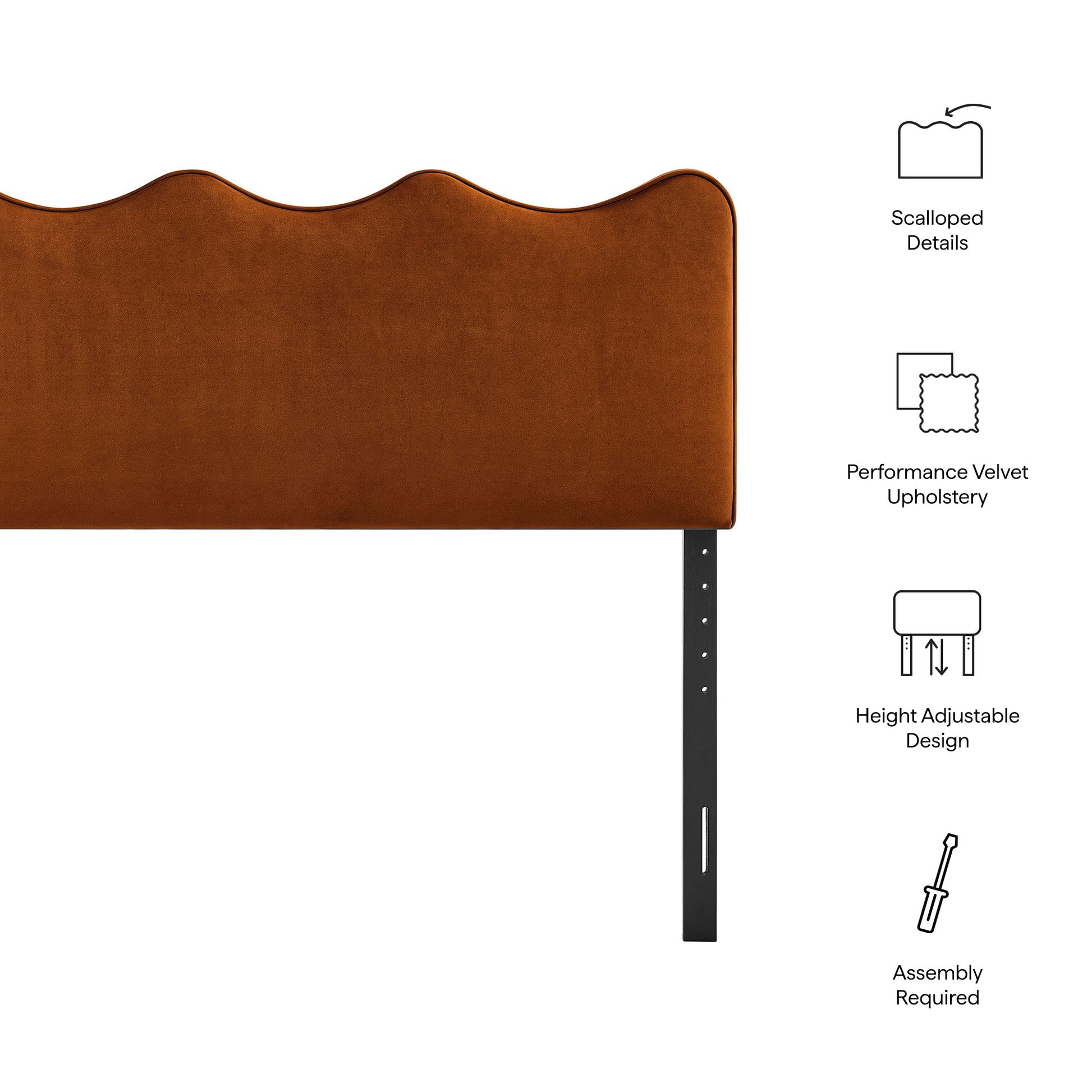 Athena Stain-Resistant Performance Velvet Queen Size Headboard