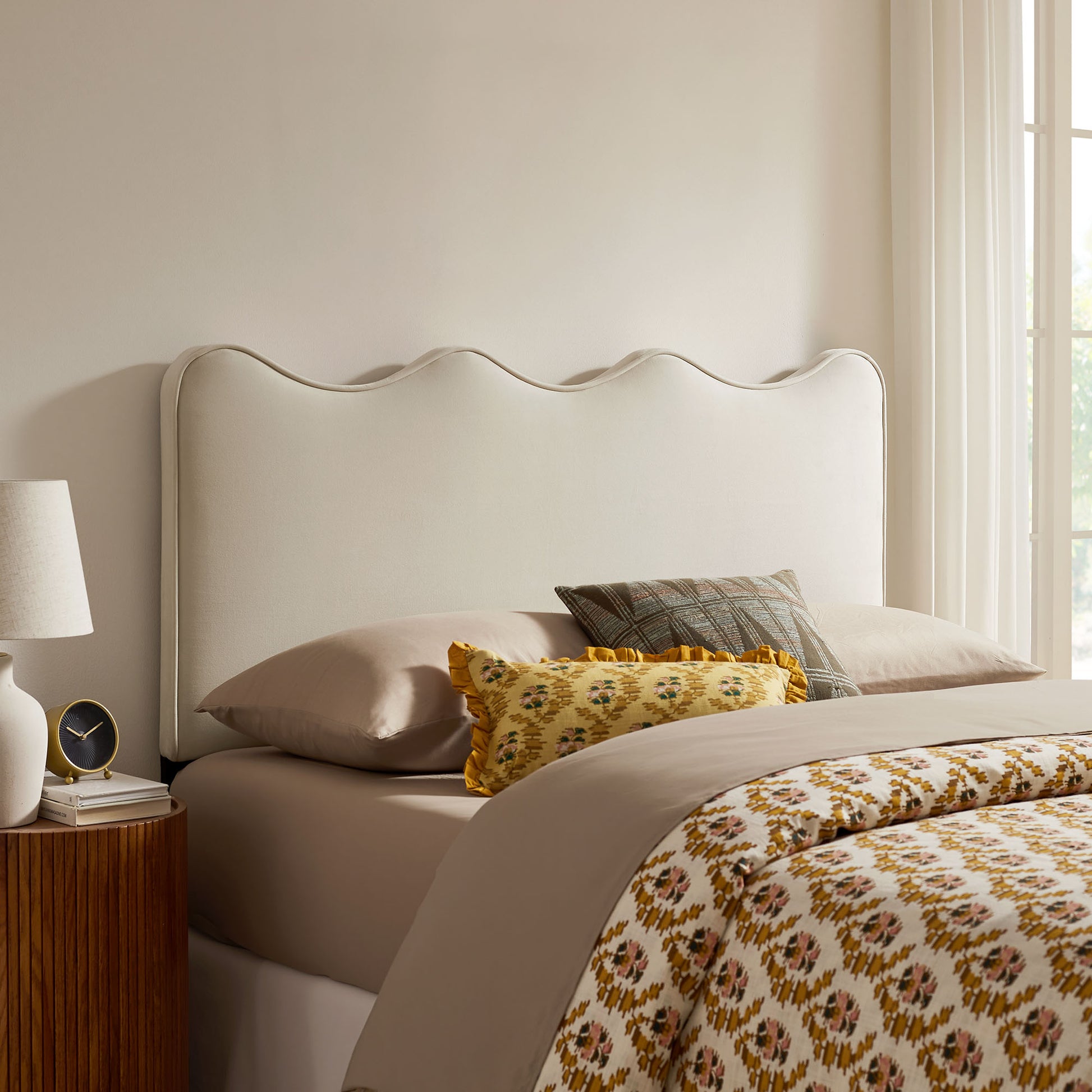 Athena Stain-Resistant Performance Velvet King Size Headboard - Rust