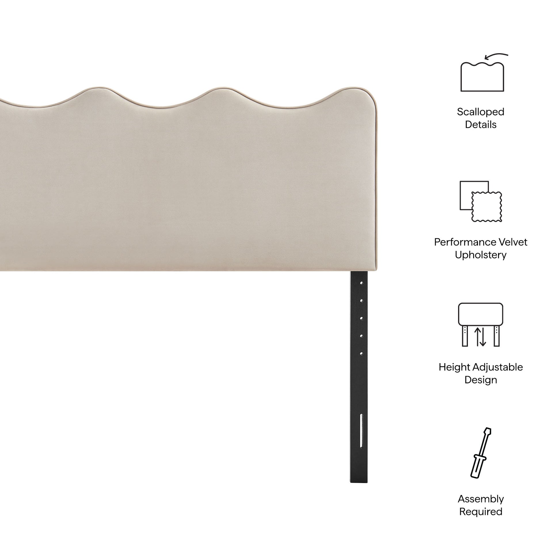 Athena Stain-Resistant Performance Velvet King Size Headboard