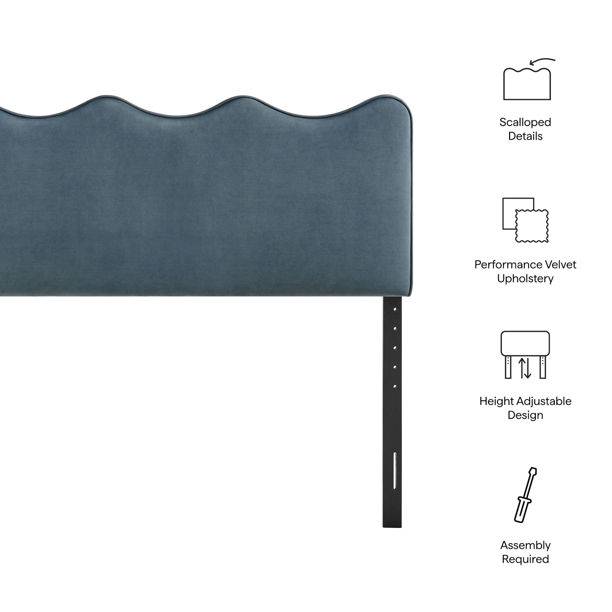 Athena Stain-Resistant Performance Velvet King Size Headboard