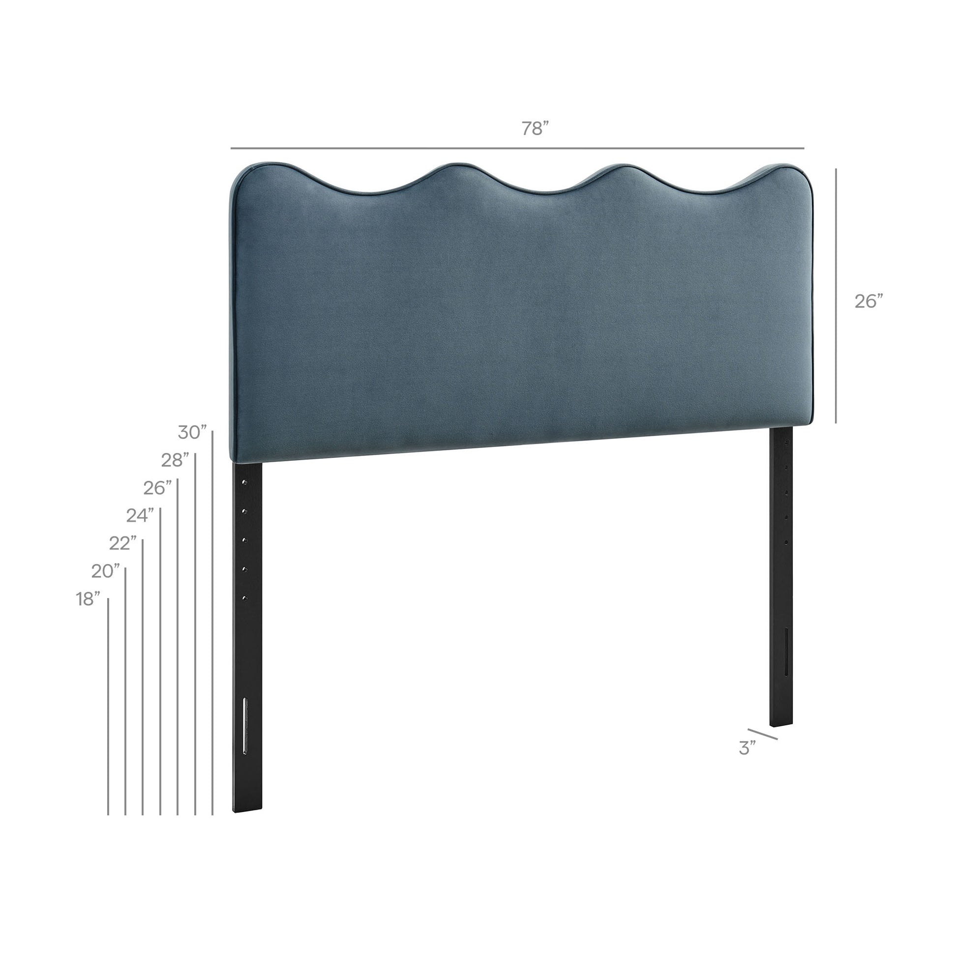 Athena Stain-Resistant Performance Velvet King Size Headboard