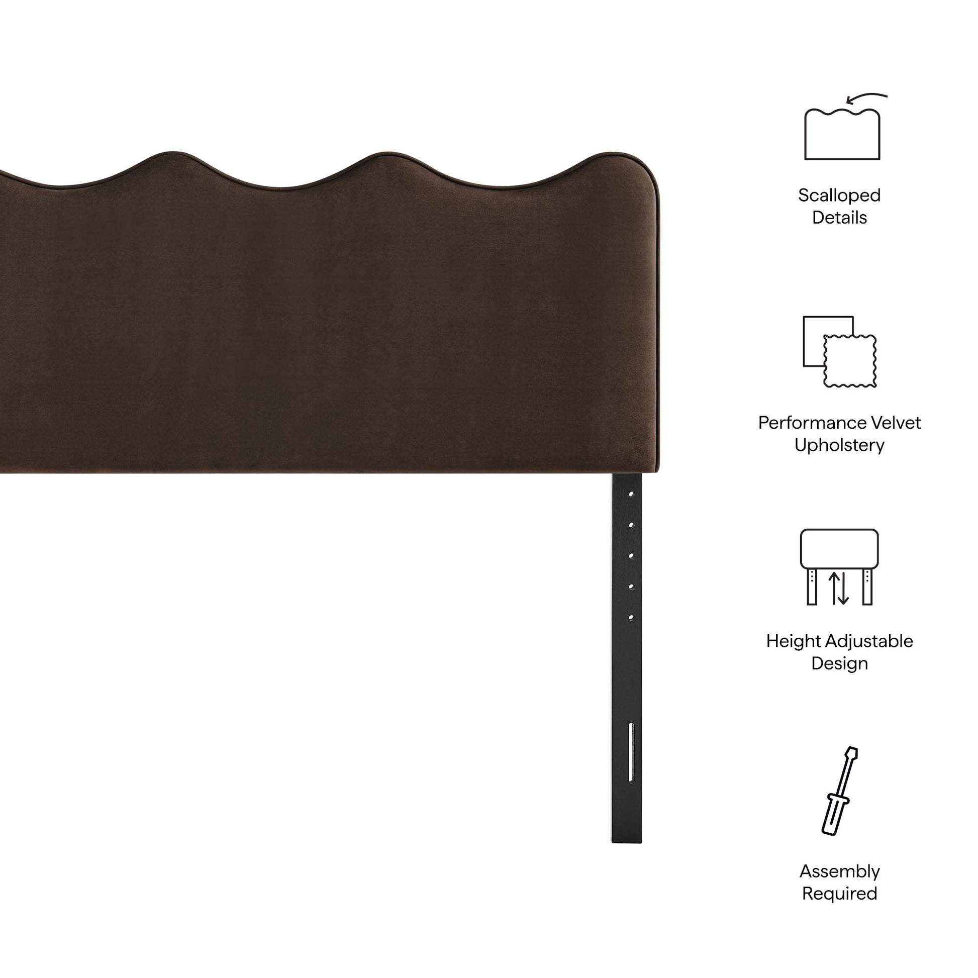 Athena Stain-Resistant Performance Velvet King Size Headboard