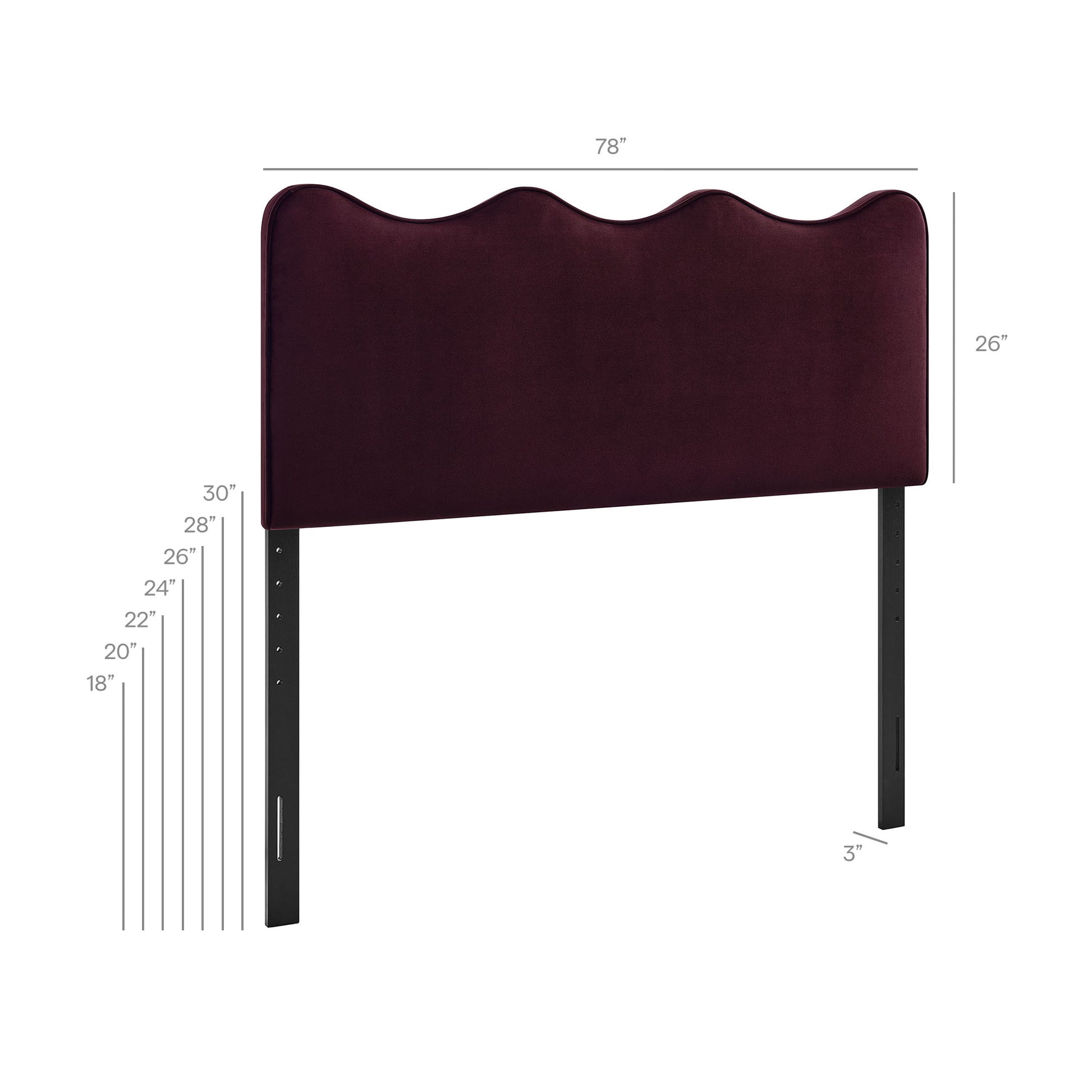 Athena Stain-Resistant Performance Velvet King Size Headboard