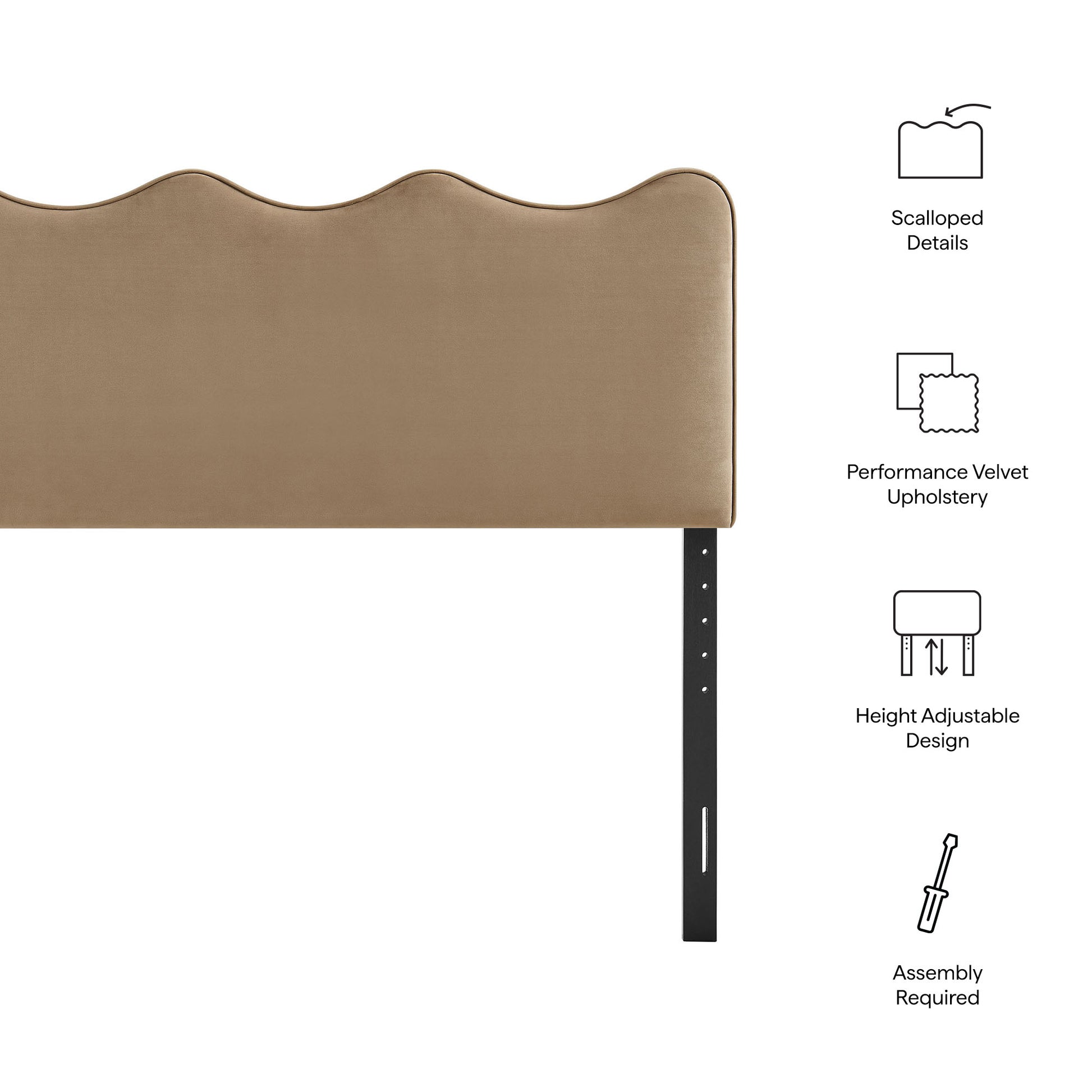 Athena Stain-Resistant Performance Velvet King Size Headboard