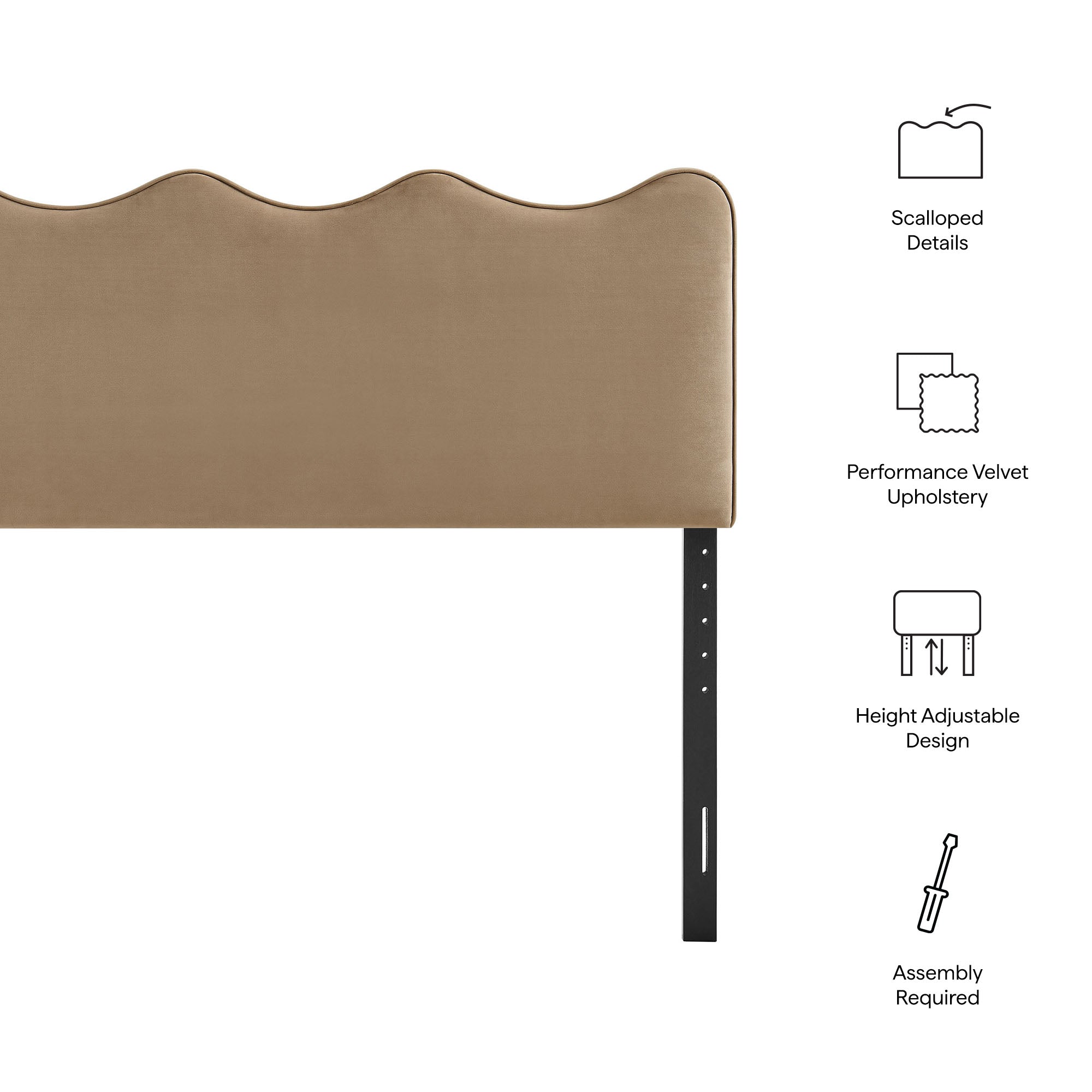 Athena Stain-Resistant Performance Velvet King Size Headboard
