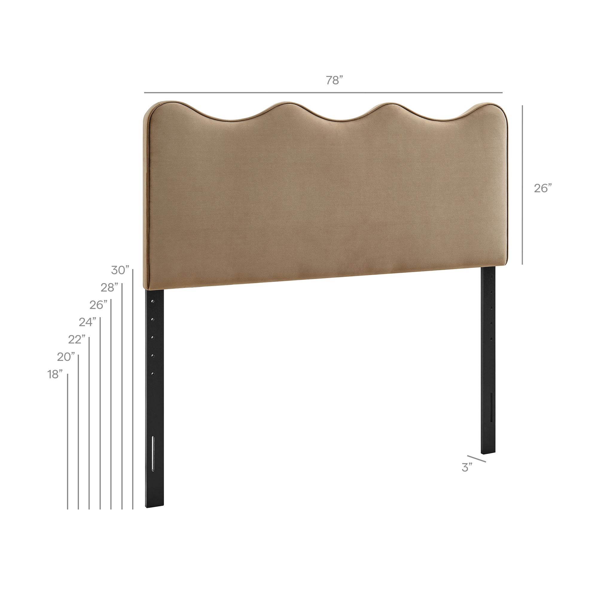 Athena Stain-Resistant Performance Velvet King Size Headboard