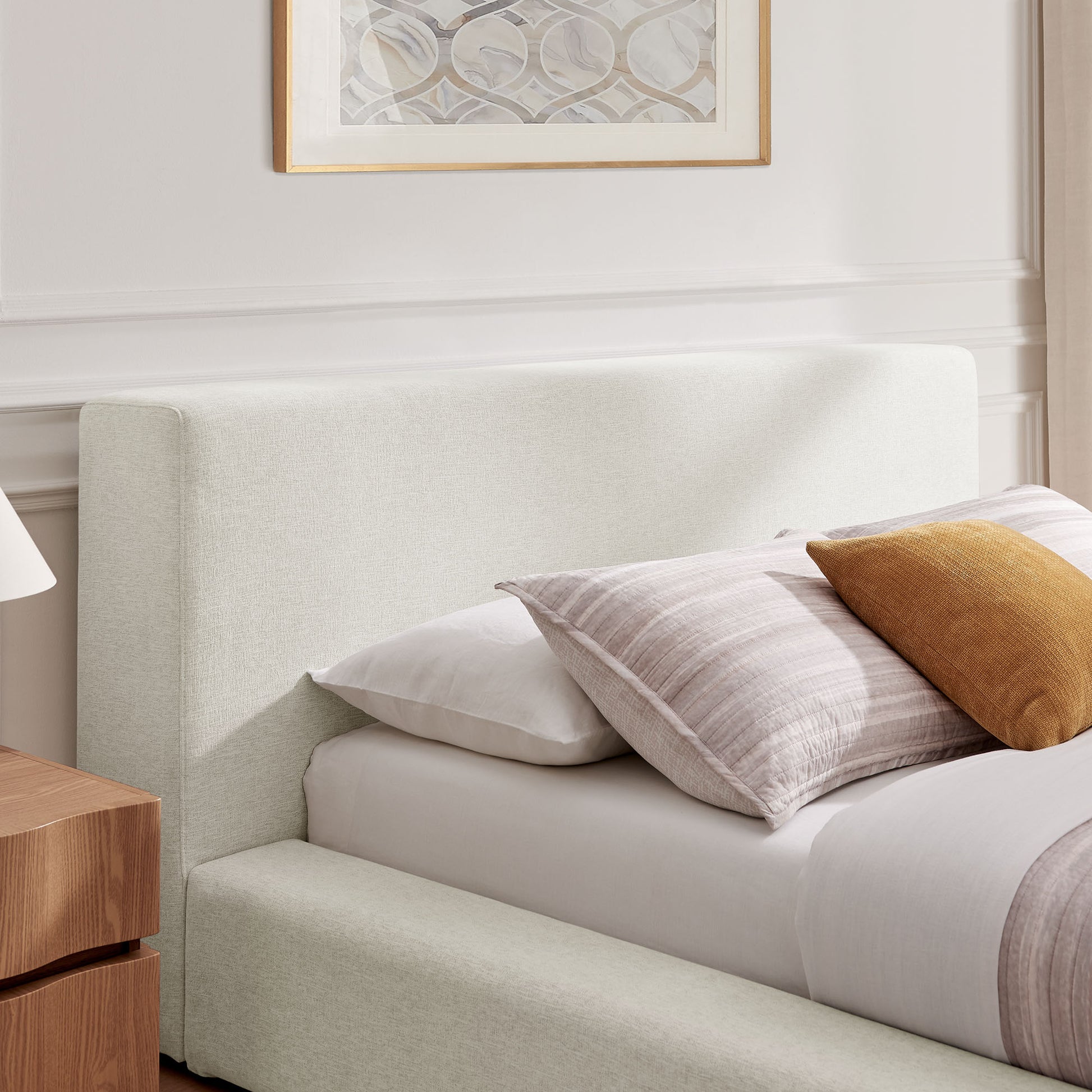 Luma Chenille Upholstered Platform Bed Frame
