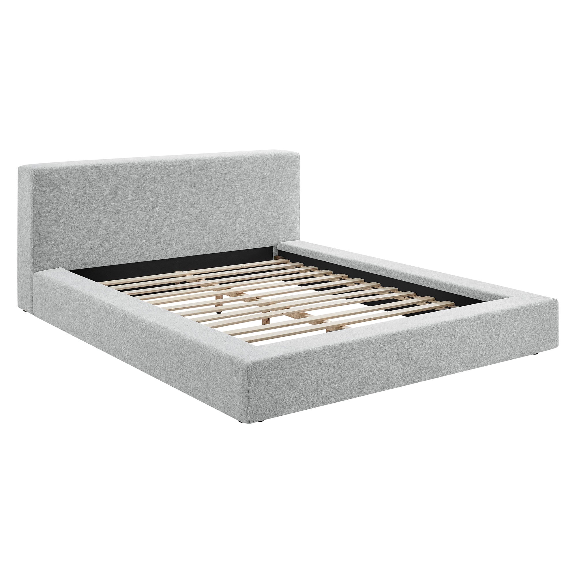 Luma Chenille Upholstered King Platform Bed Frame