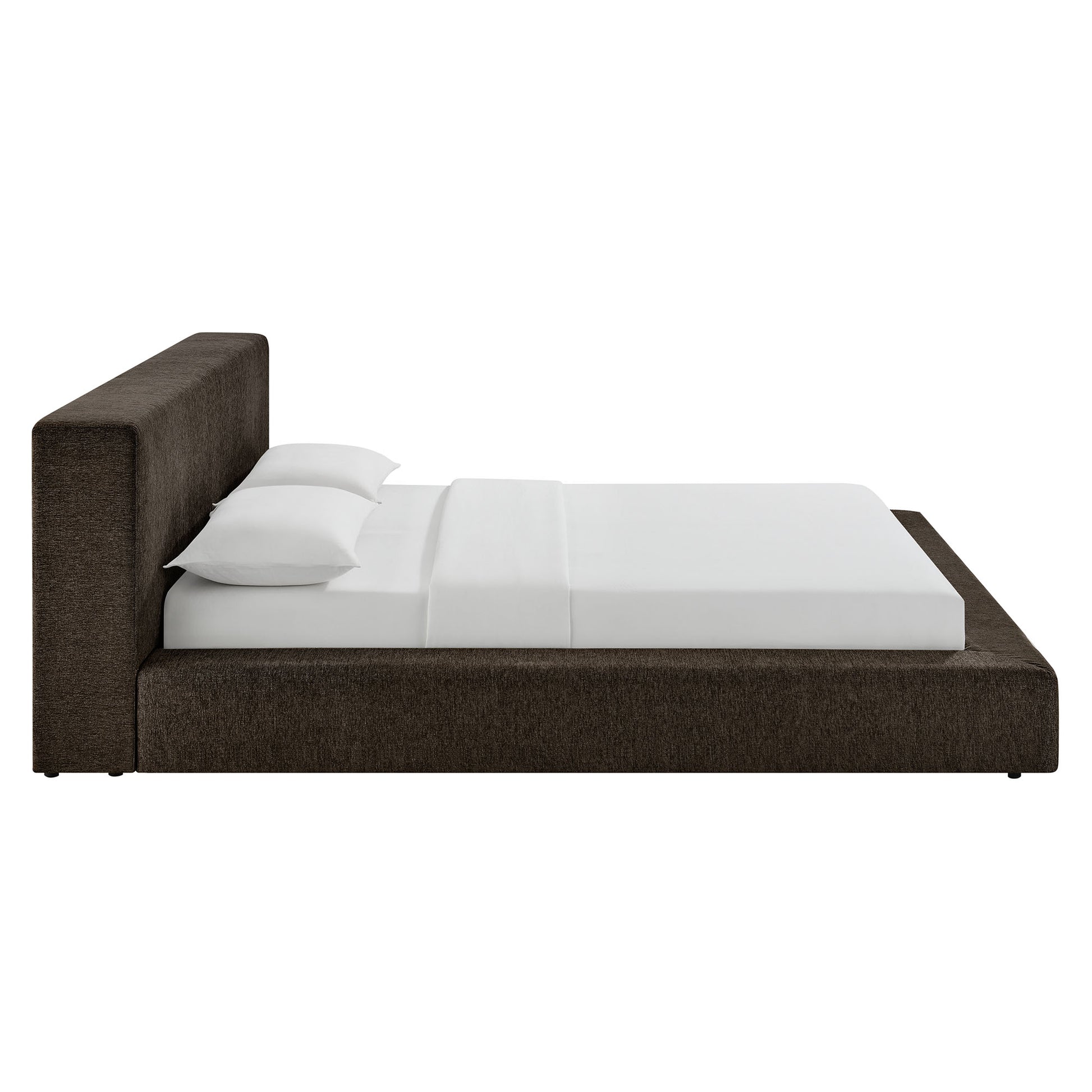 Luma Chenille Upholstered Queen Platform Bed Frame