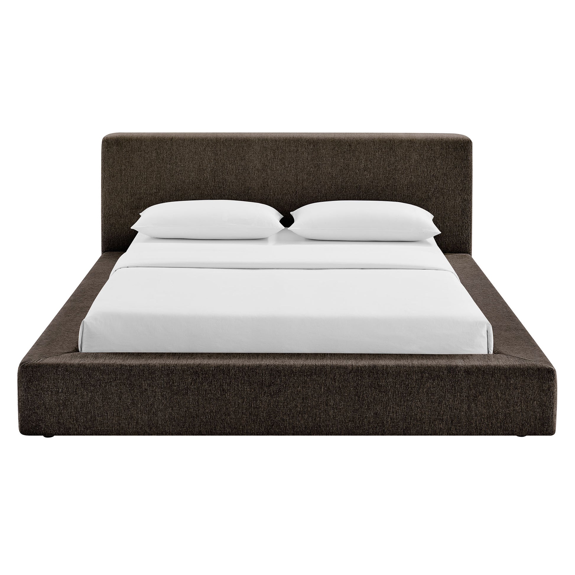 Luma Chenille Upholstered Queen Platform Bed Frame