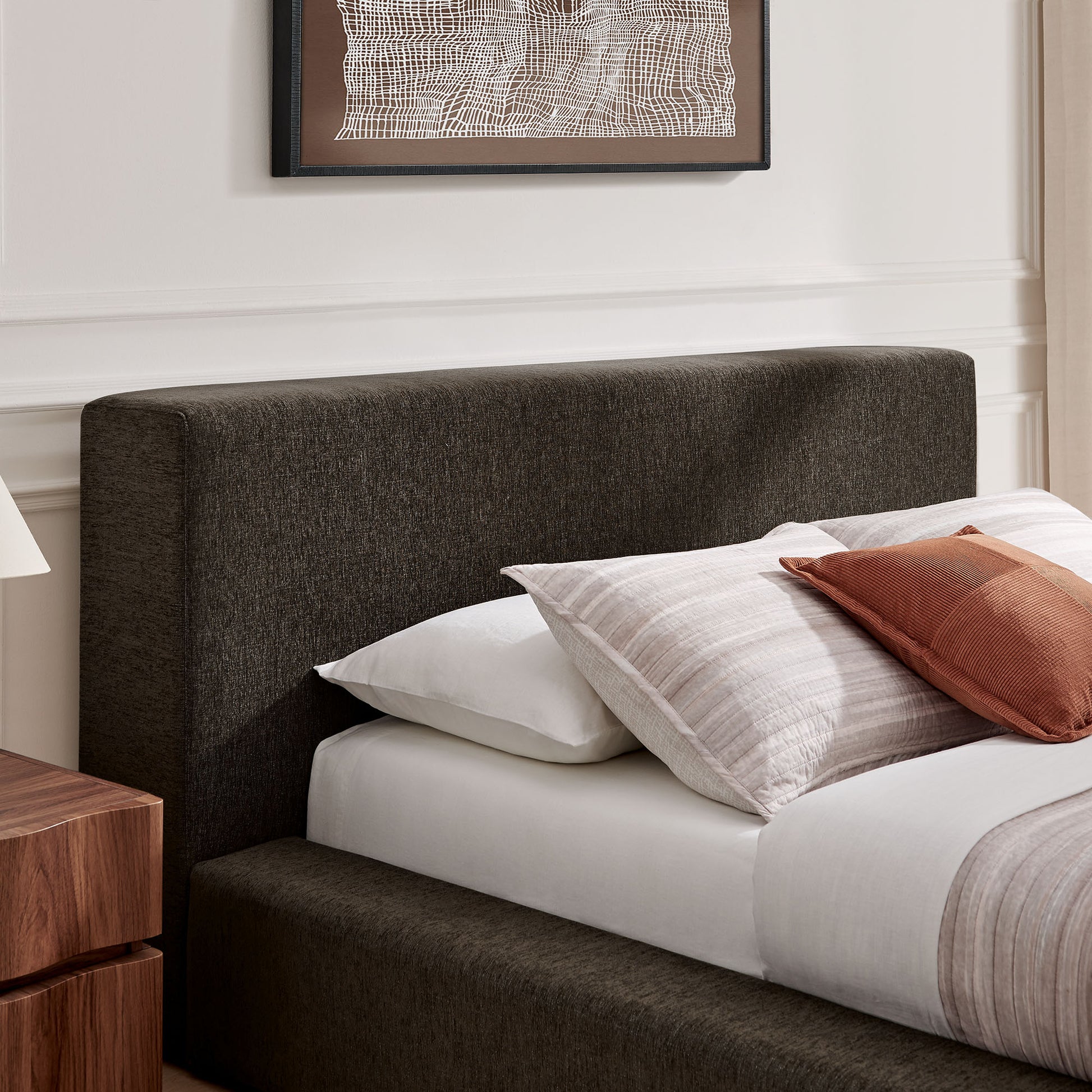 Luma Chenille Upholstered King Platform Bed Frame