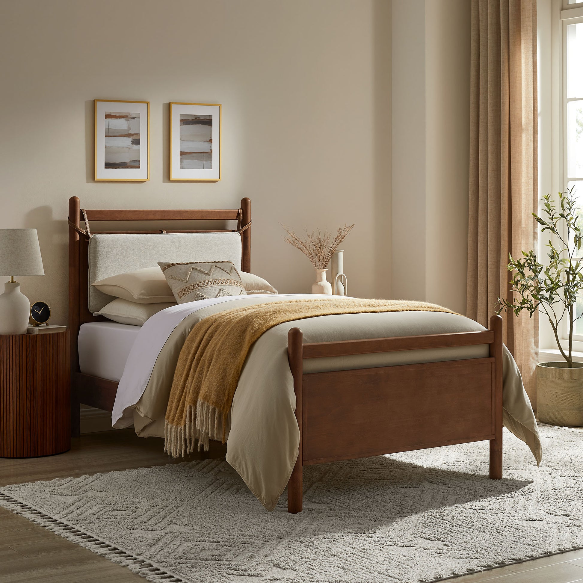 Leni Twin Size Wood Platform Bed Frame
