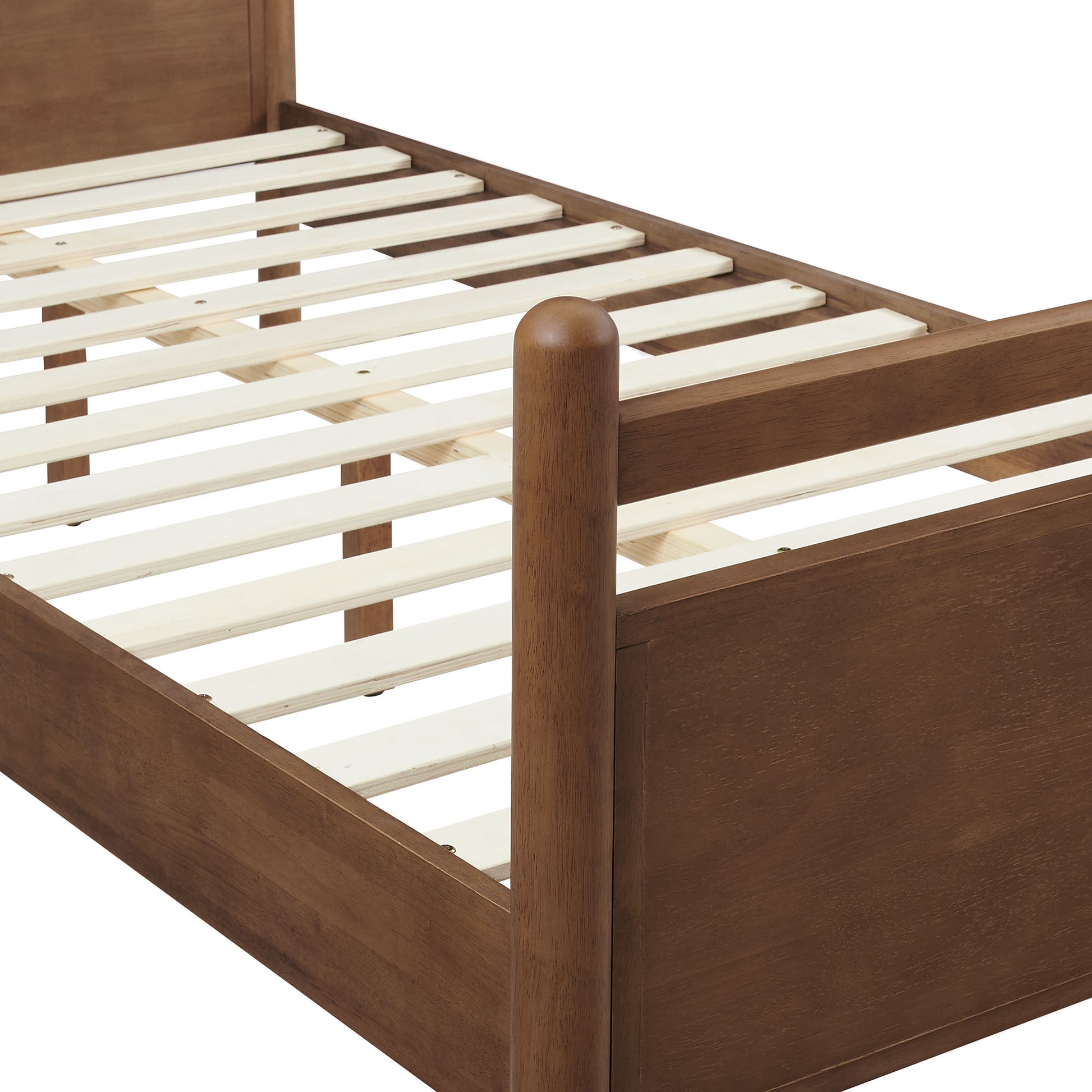 Leni Twin Size Vegan Leather and Wood Platform Bed Frame