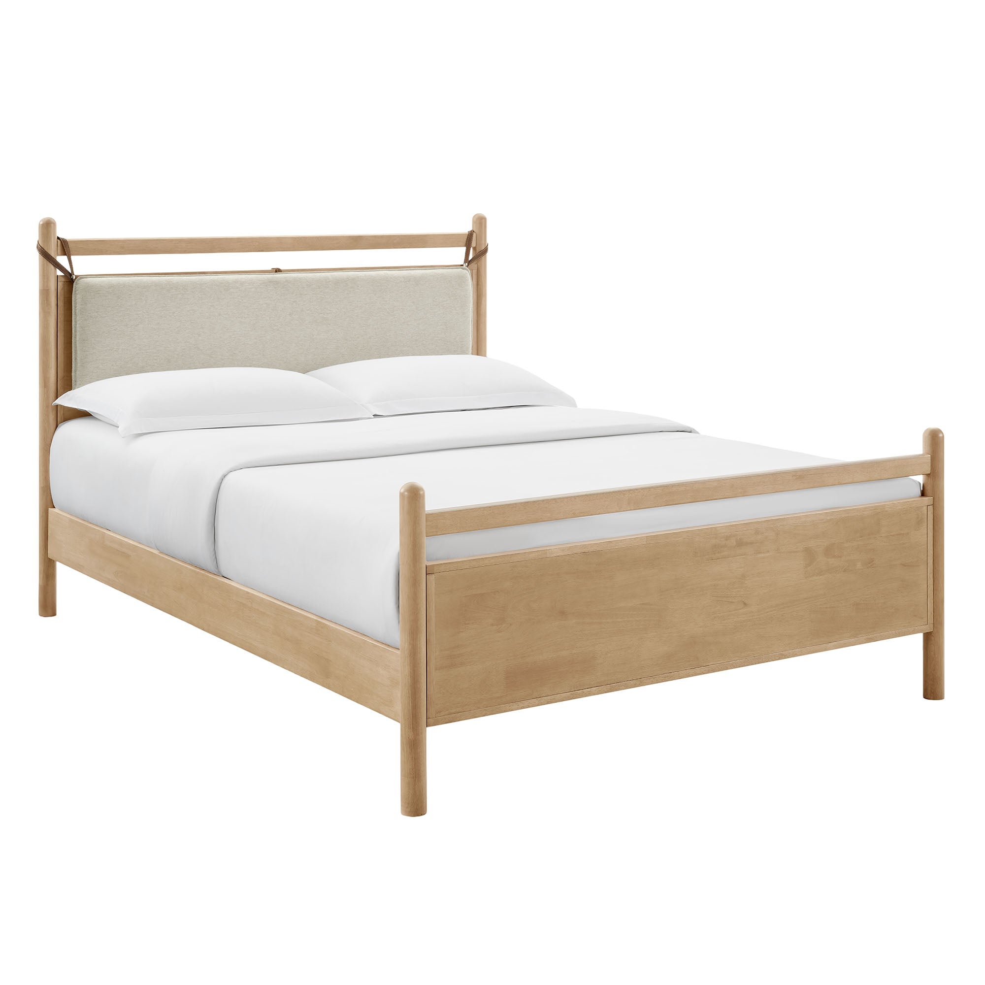 Leni Full Size Wood Platform Bed Frame - Light Oak Heathered Ivory