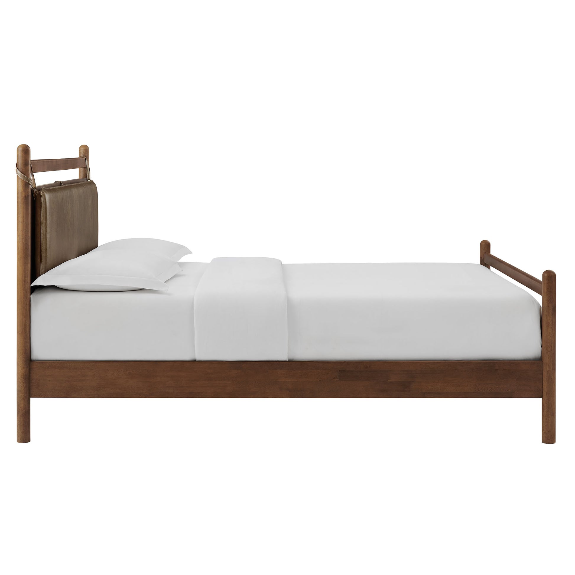 Leni Full Size Vegan Leather and Wood Platform Bed Frame