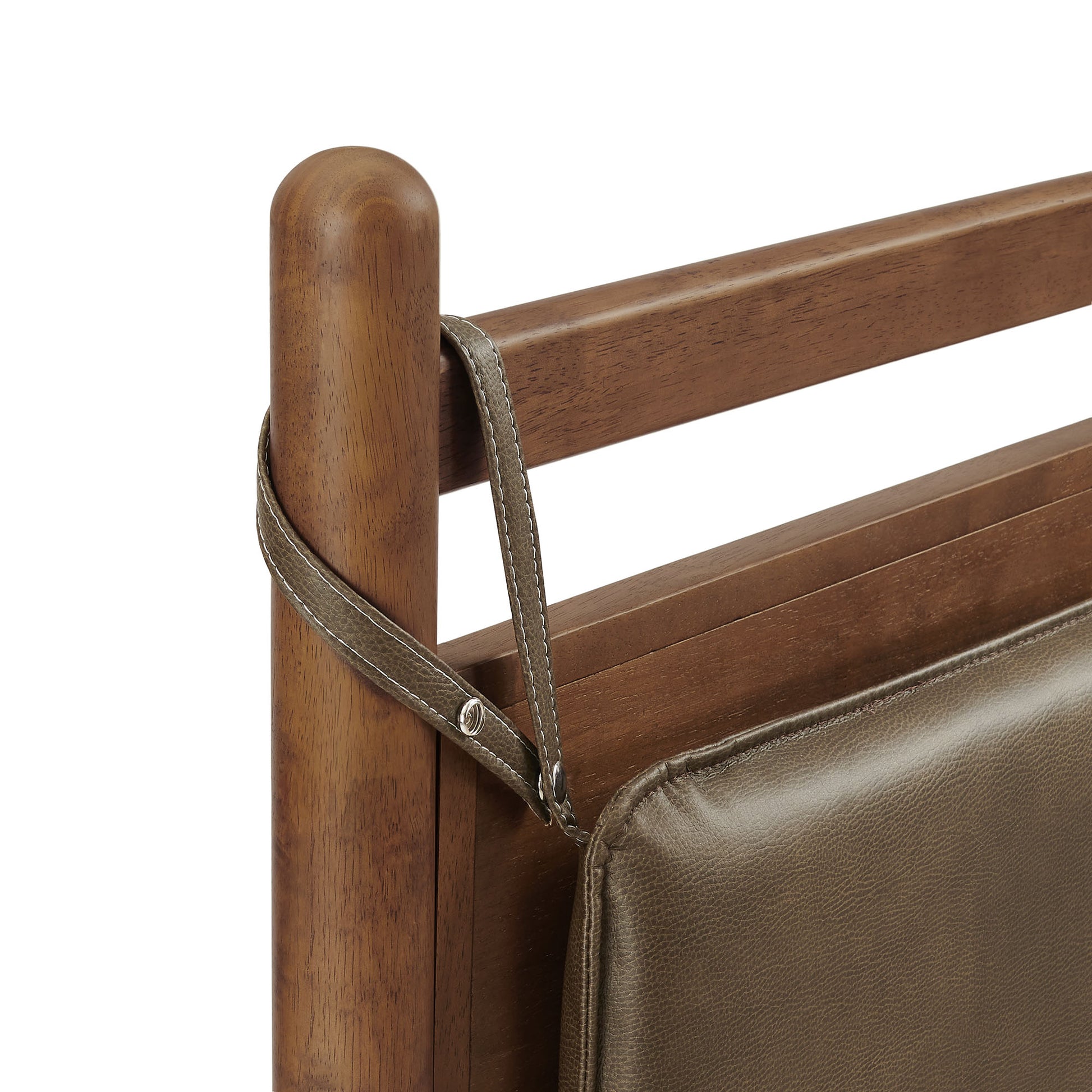 Leni King Size Vegan Leather and Wood Platform Bed Frame