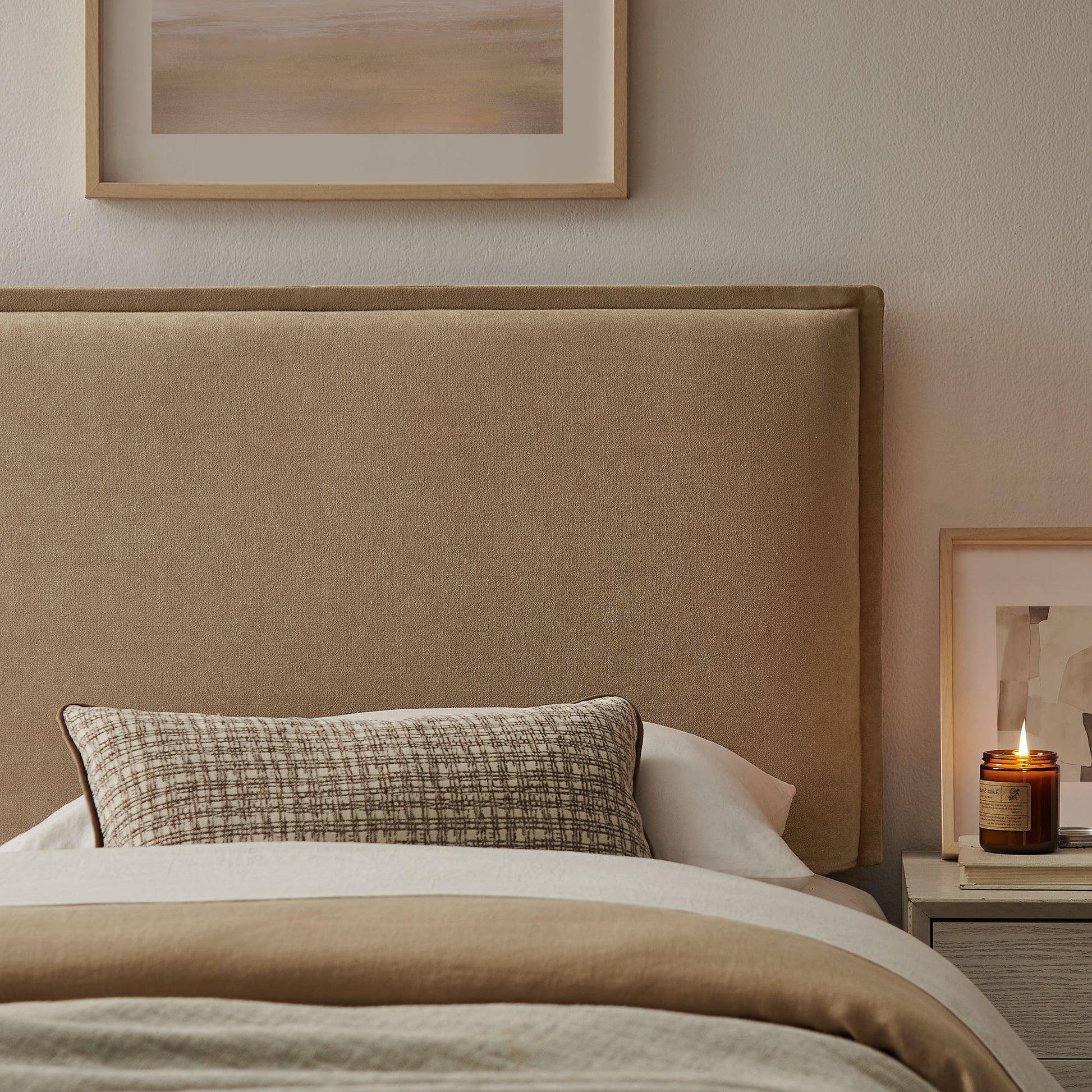 Camille Upholstered Linen Blend Twin Size Headboard