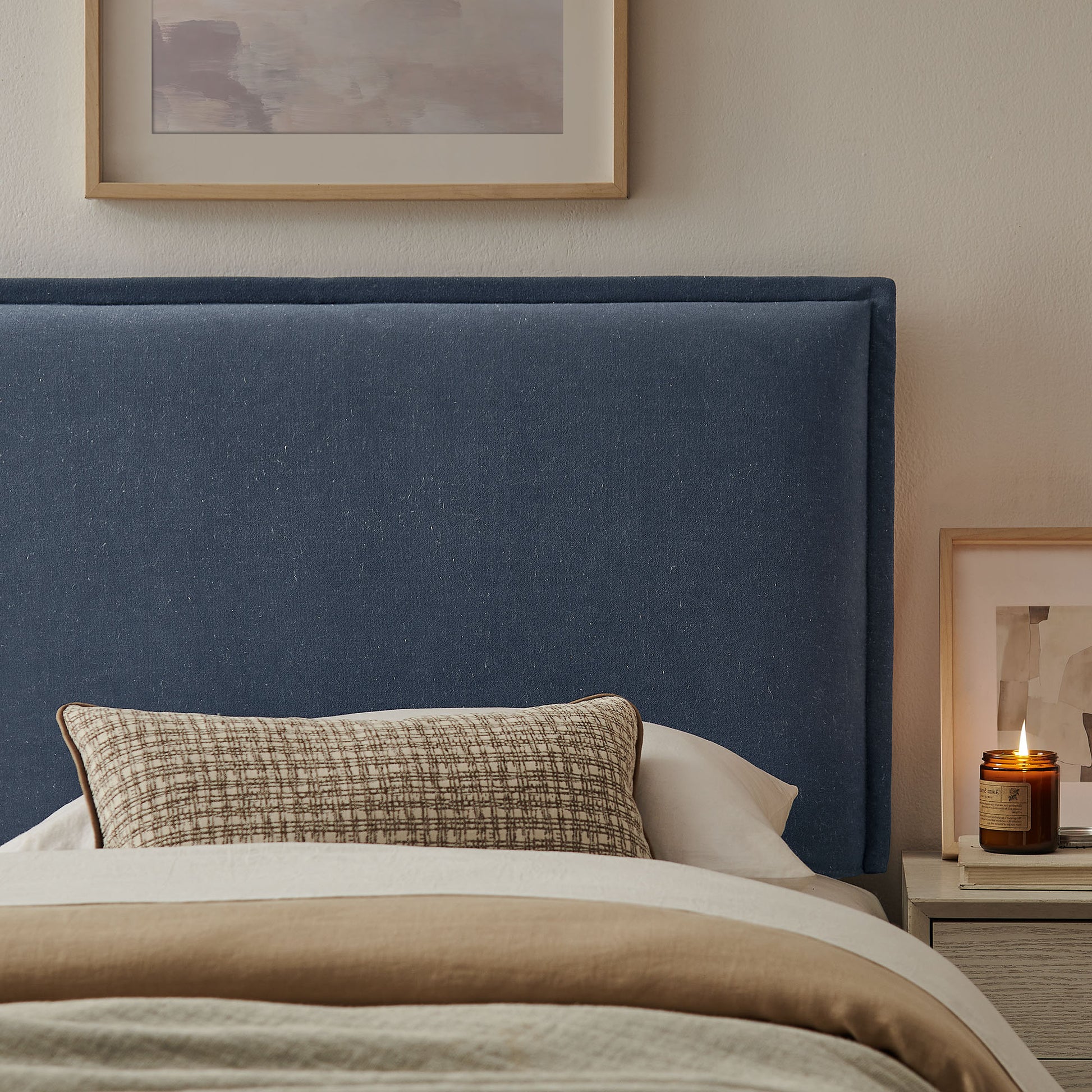 Camille Upholstered Linen Blend Twin Size Headboard