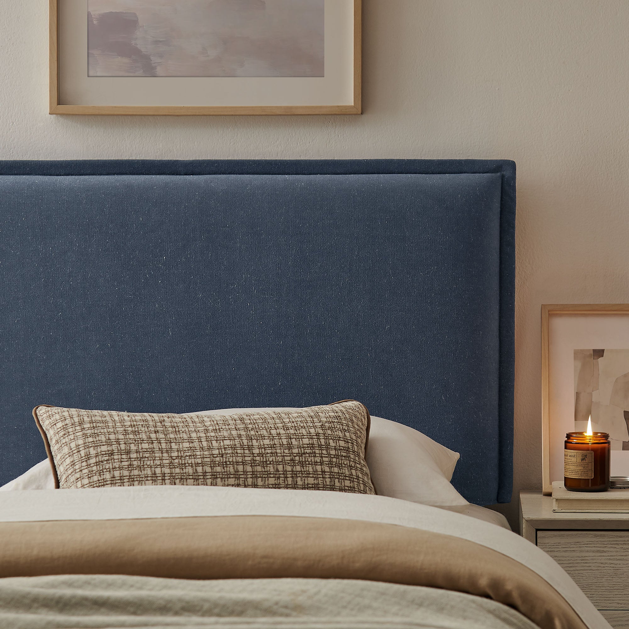 Camille Upholstered Linen Blend Twin Size Headboard