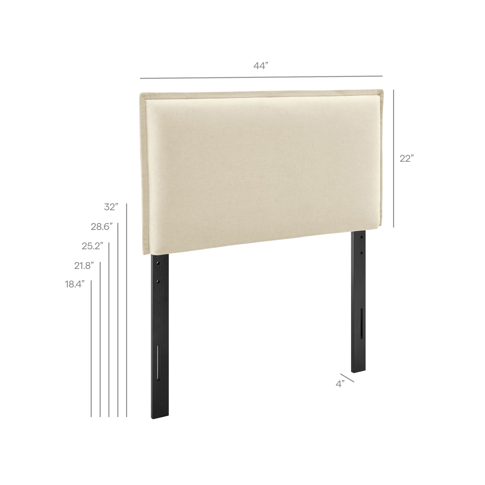 Camille Upholstered Linen Blend Twin Size Headboard