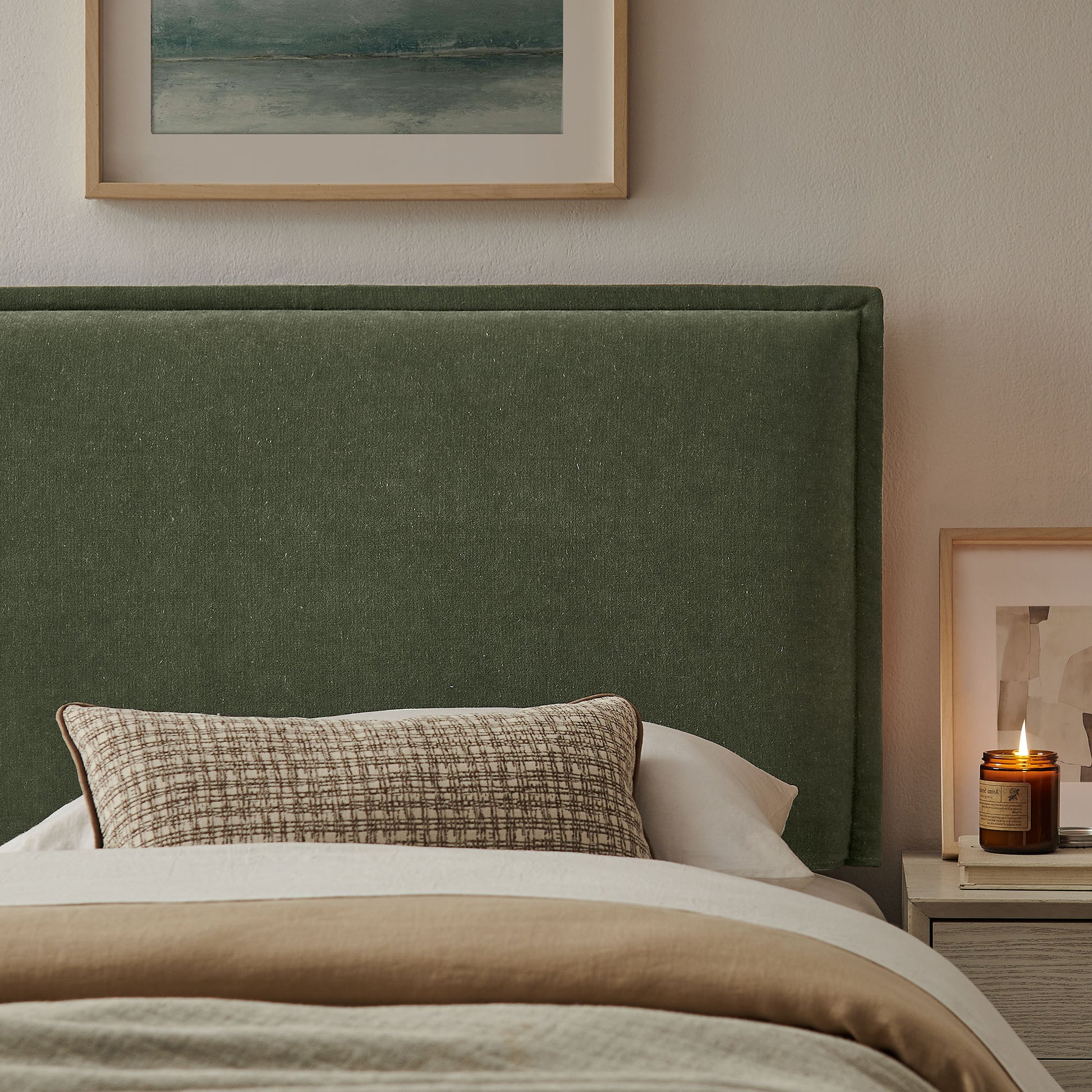 Camille Upholstered Linen Blend Twin Size Headboard