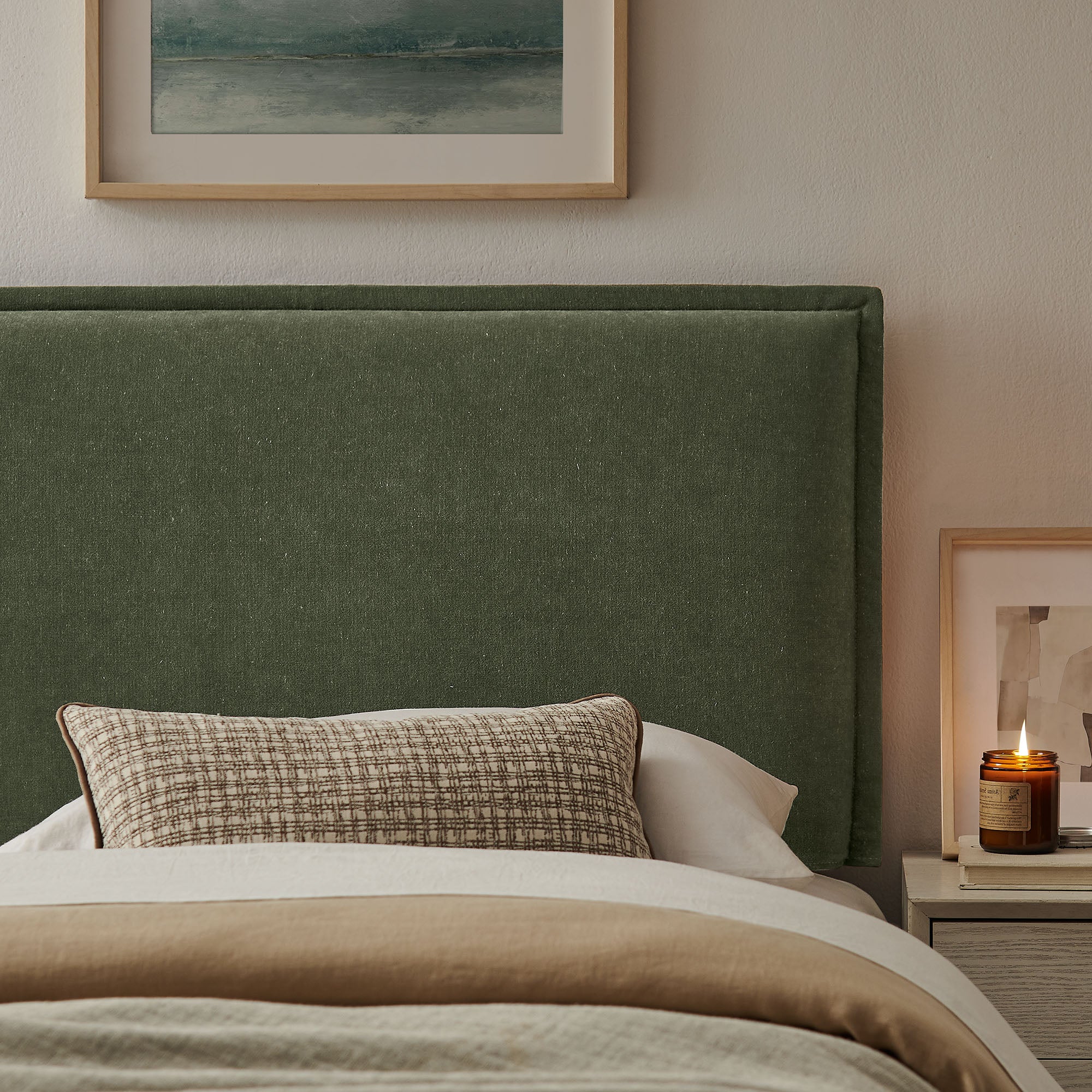 Camille Upholstered Linen Blend Twin Size Headboard