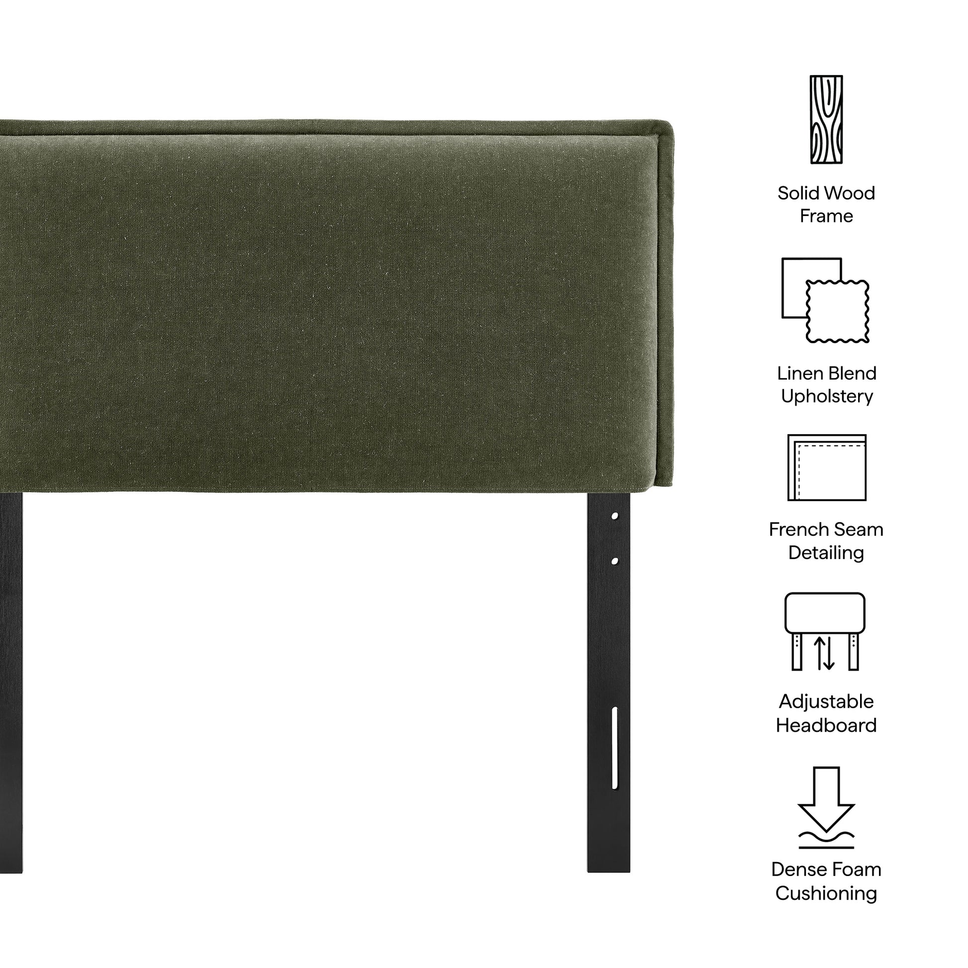Camille Upholstered Linen Blend Twin Size Headboard