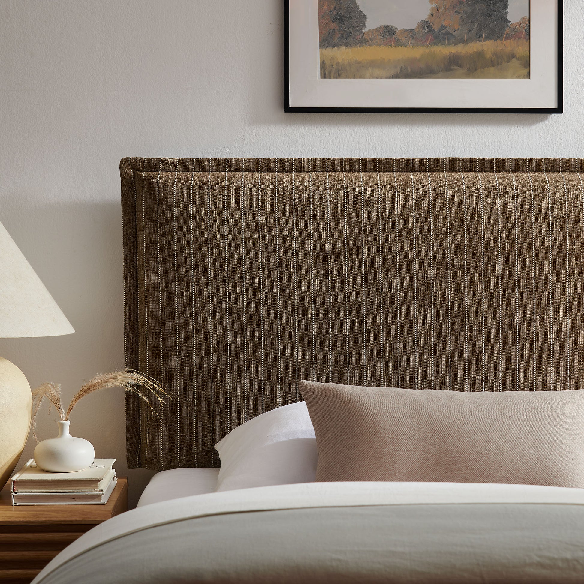 Camille Striped Linen Blend Twin Size Headboard