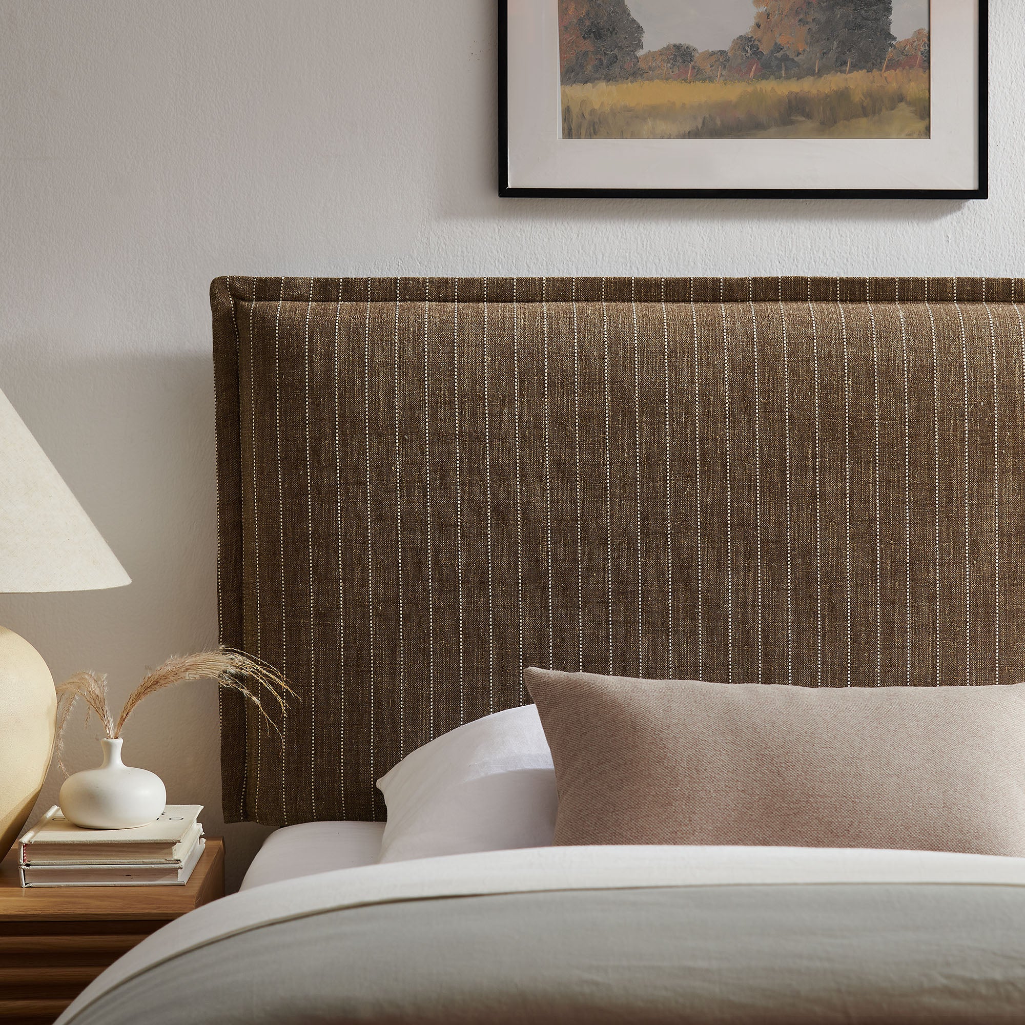 Camille Striped Linen Blend Twin Size Headboard